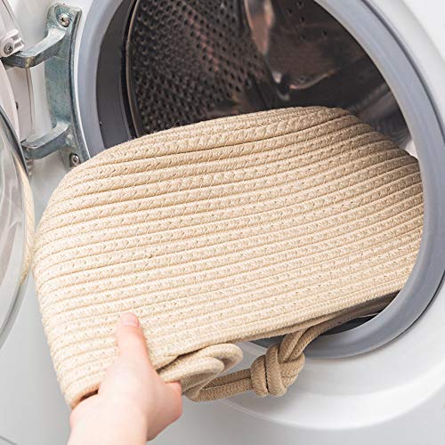 Stylish Cotton Woven Storage Basket with Hang Rope - Foldable Snack Organizer, Kids Room Decor, Household Item Storage Solution (Brown) - Perfect for Nursery, Playroom & Kitchen Organization