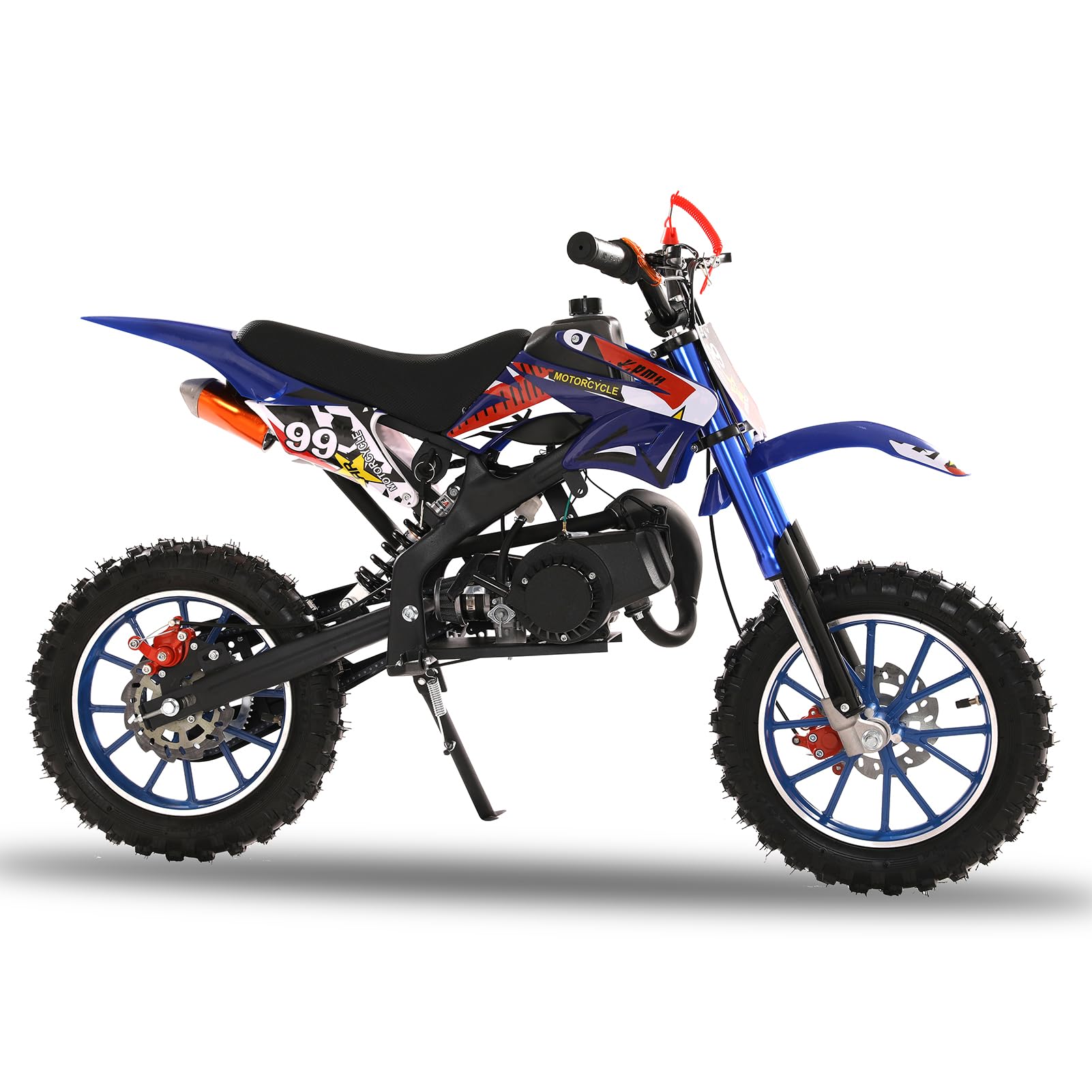 Goodliest 49cc Mini Dirt Bike for Kids & Adults - 2-Stroke Gas-Powered Off-Road Motorcycle with 1.8L Fuel Tank - Perfect for Boys & Girls Ages 12+ (Blue) - Ideal for Backyard Riding, Trail Adventures & Off-Road Fun