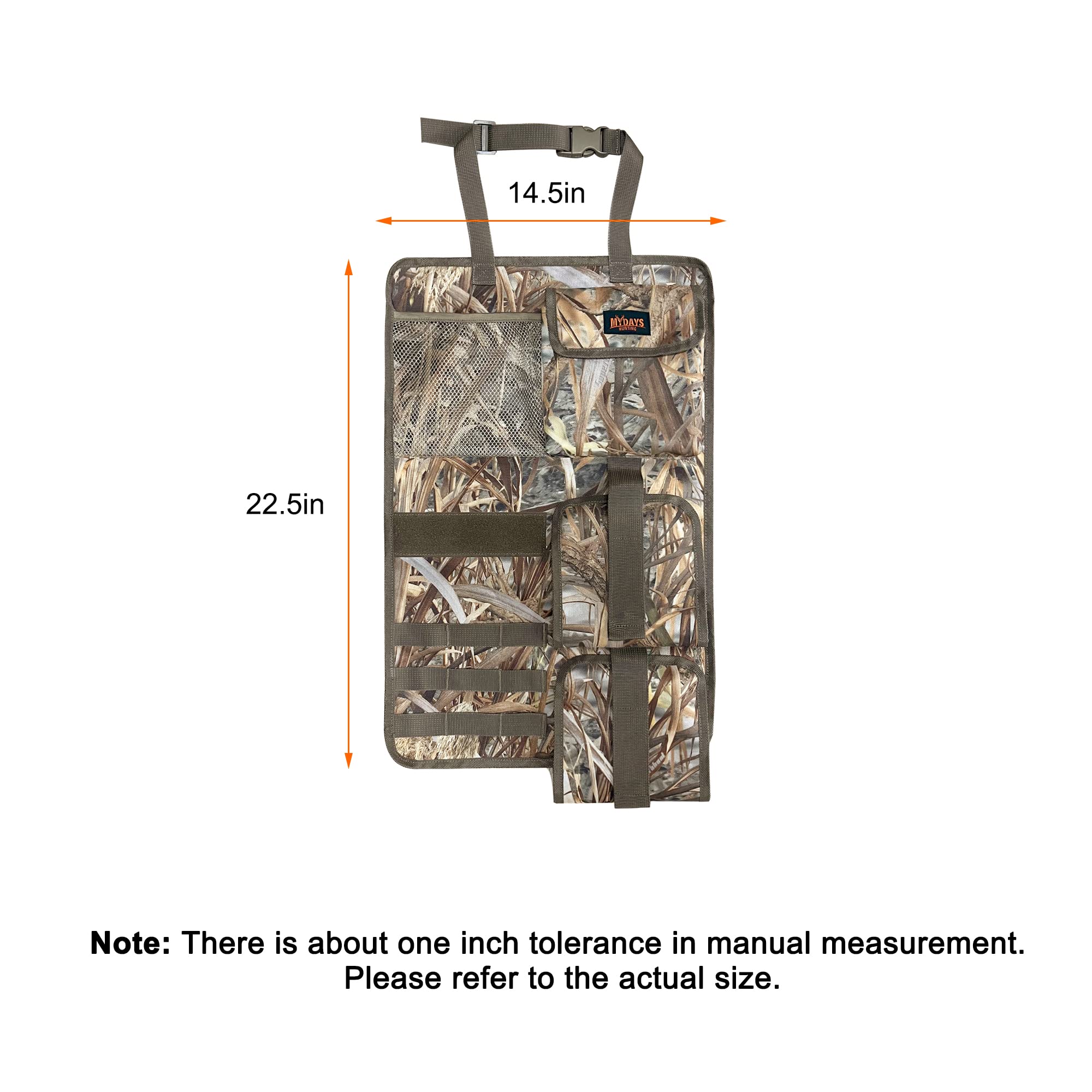 MYDAYS 2 Pack Tactical Gun Organizer for Car Seats - Molle Panel Vehicle Storage for Hunting Rifles & Shotguns (Camo) - Perfect for Hunting Trips, Road Trips & Outdoor Adventures