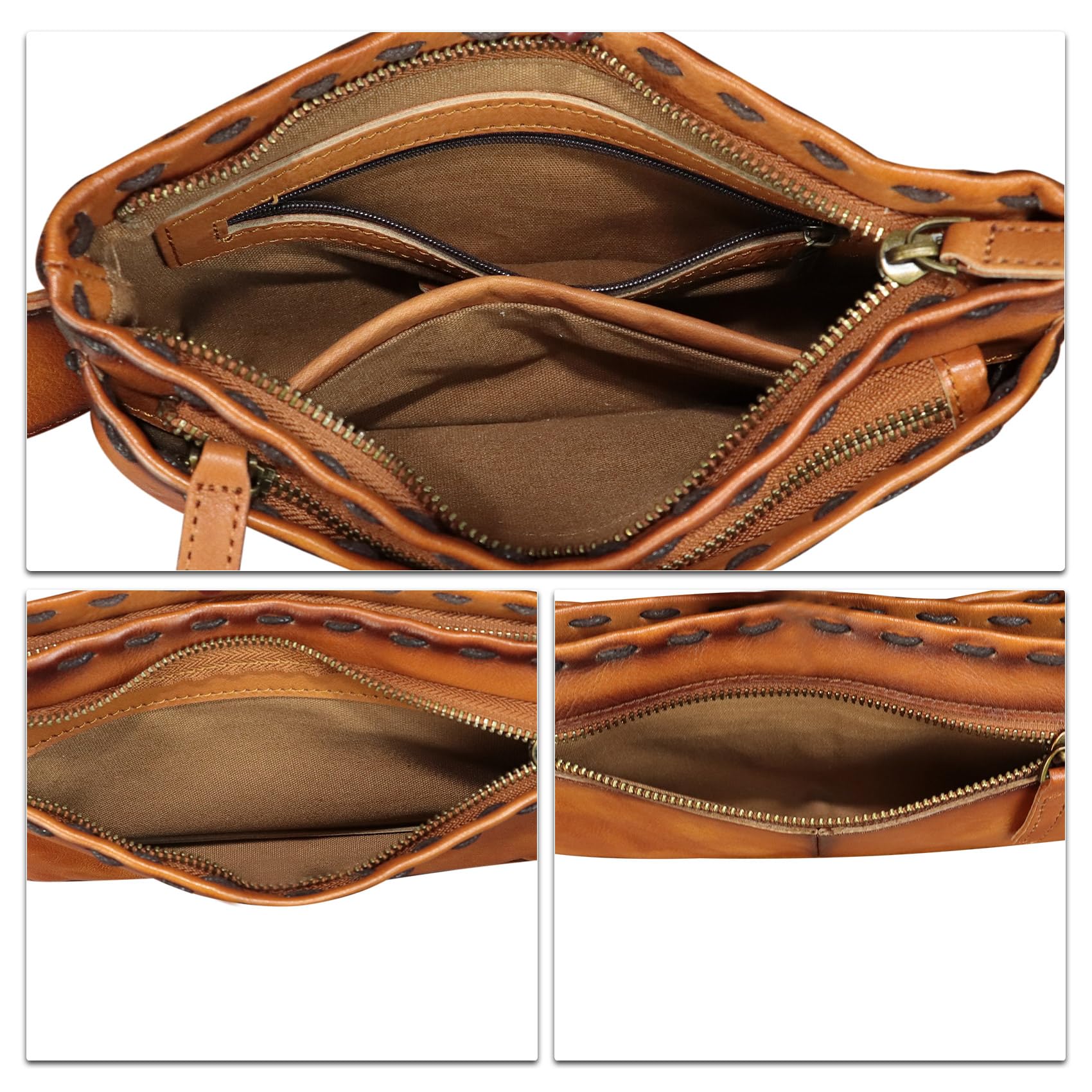 LRTO Genuine Leather Waist Bag for Women & Men - Real Leather Fanny Pack, Hip Bag, Crossbody Sling Bag, Chest Purse (Brown) - Perfect for Travel, Hiking, Running & Everyday Use - LRTO-15006