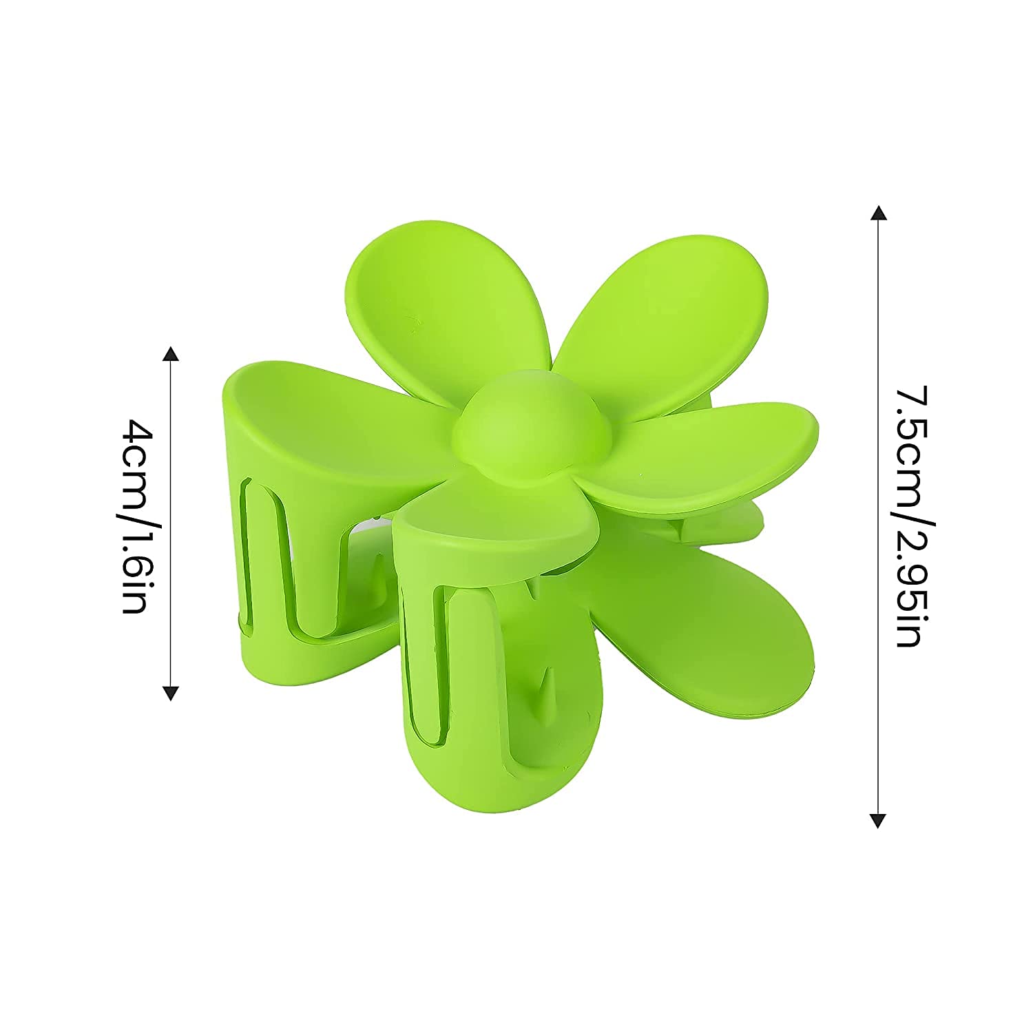 8 Pieces Flower Shaped Acrylic Hair Claw Clips - Non-Slip Plastic Jaw Clips for Women & Girls - 8 Color Hair Accessories for Ponytails, Buns & Everyday Styling