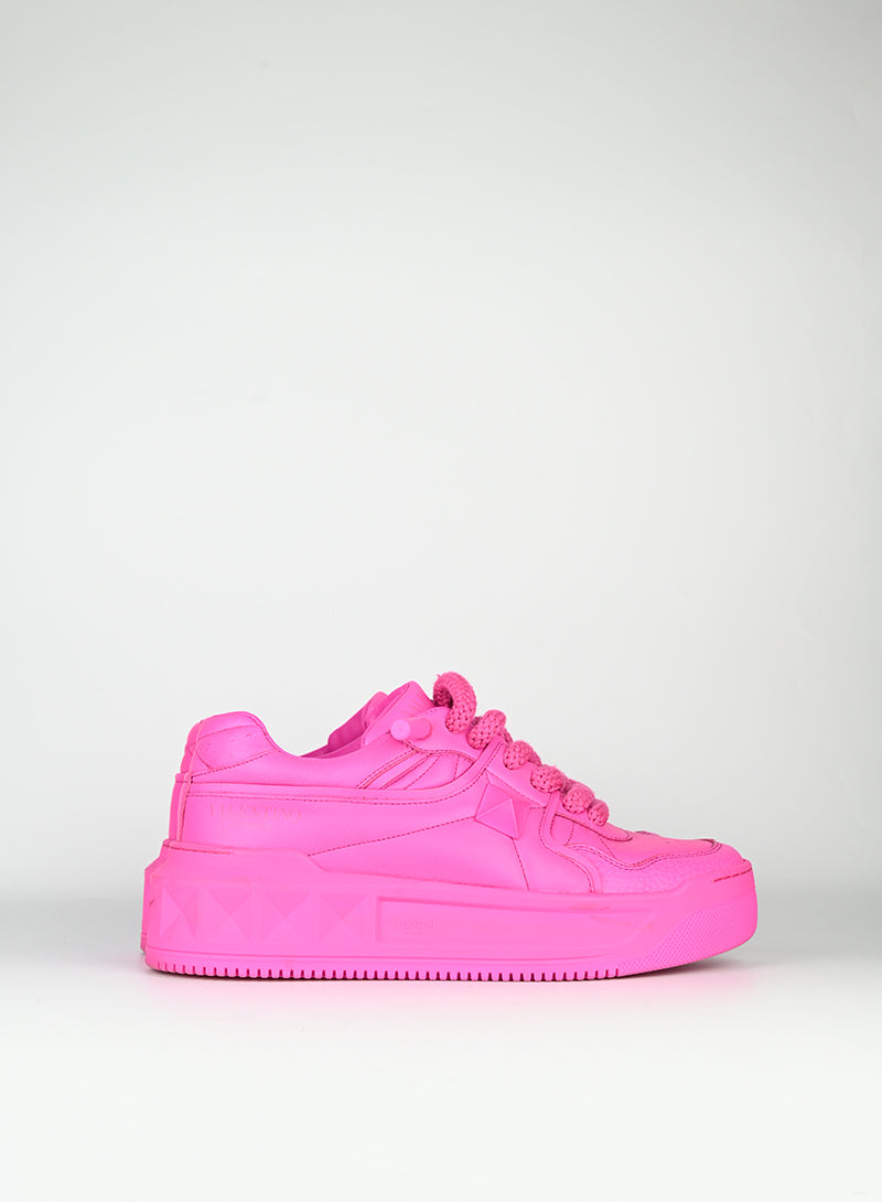 Valentino One Stud XL Fuchsia Sneakers - Women's Size 40 | Luxury Designer Fashion Shoes for Casual Wear & Street Style