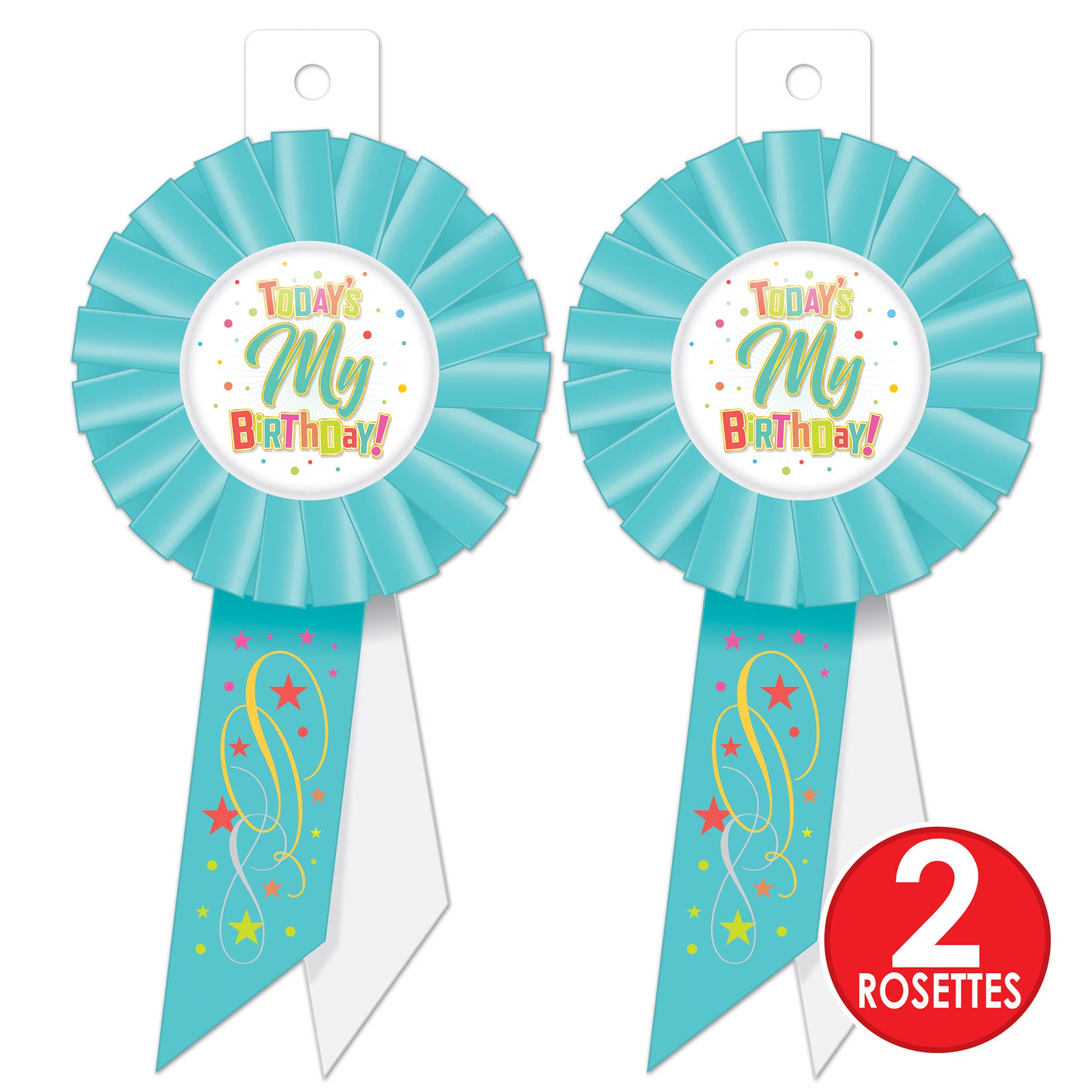 Birthday Rosette Sash Pack of 2 - Premium Party Decorations for Birthday Celebrations, Anniversaries & Special Events