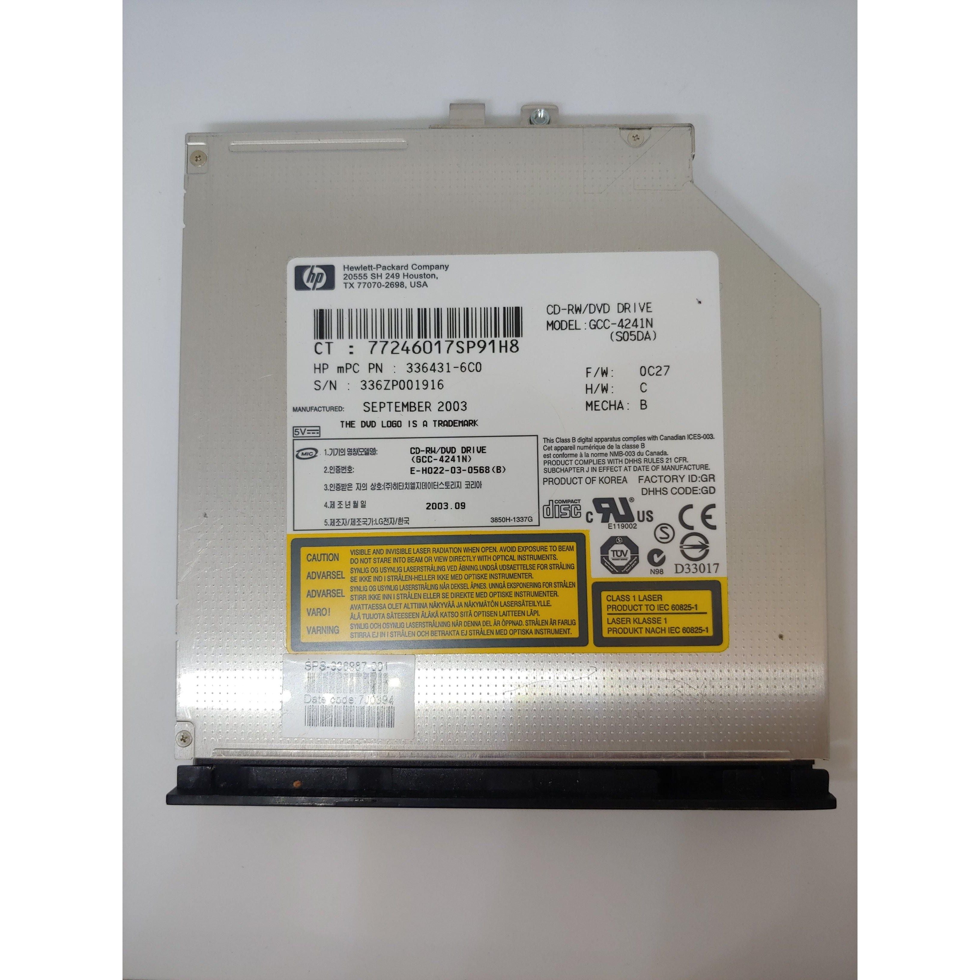 HP GCC 4241N (S05DA) 336431 6C0 CD/DVD Optical Drive - Replacement Laptop DVD Burner - Compatible with HP Laptops - Perfect for Data Backup, Media Playback & Software Installation