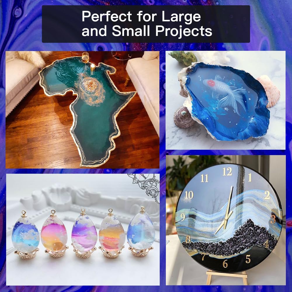 70OZ Clear Epoxy Resin Kit (35OZ×2) - Self-Leveling, Bubble-Free Casting Resin for Jewelry Making, Art Crafts, Molds - Non-Yellowing 1:1 Mix Ratio - Perfect for DIY Projects, Tabletop Coating & Decorative Art