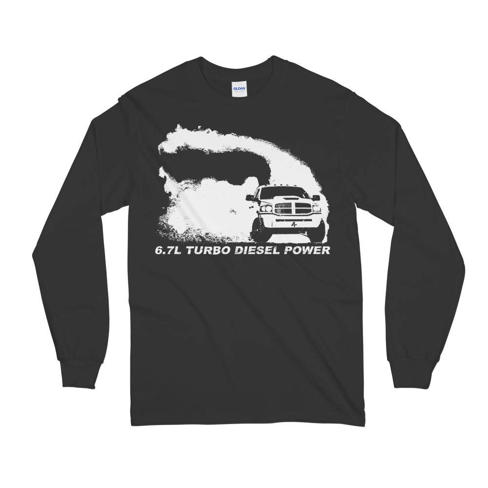 6.7L 3rd Gen Diesel Truck Rolling Coal Burnout Graphic Long Sleeve T-Shirt for Men - Perfect for Truck Enthusiasts, Car Shows & Diesel Events