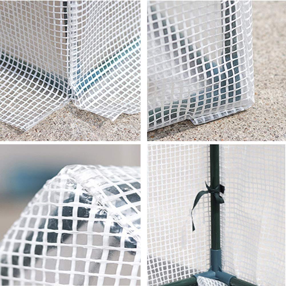 Portable Walk-in Plastic Greenhouse with Grid Design - Rainproof, Anti-Snow & Dust-Proof for Patio, Tomatoes & Plants (3 Sizes: 180x90x90cm, White) - Perfect for Home Gardening, Backyard Planting & Winter Protection