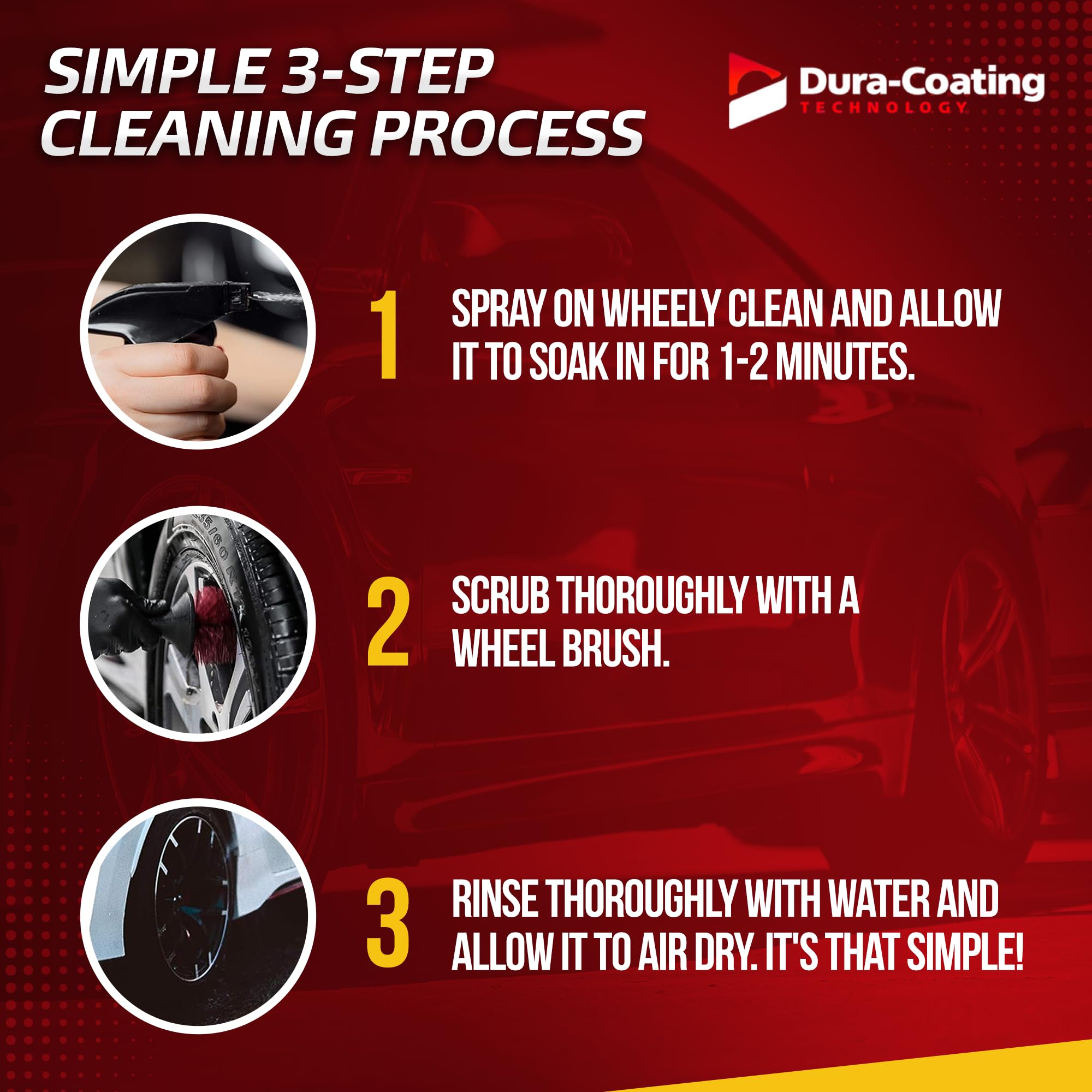 DURA-COATING TECHNOLOGY Wheely Clean Concentrate - Professional Chrome, Clear-Coated & Aluminum Wheel Cleaner - Tire Shine & Rim Cleaner Spray for Car Detailing - 1 Gallon - Perfect for Auto Shops, Car Enthusiasts & DIY Cleaning