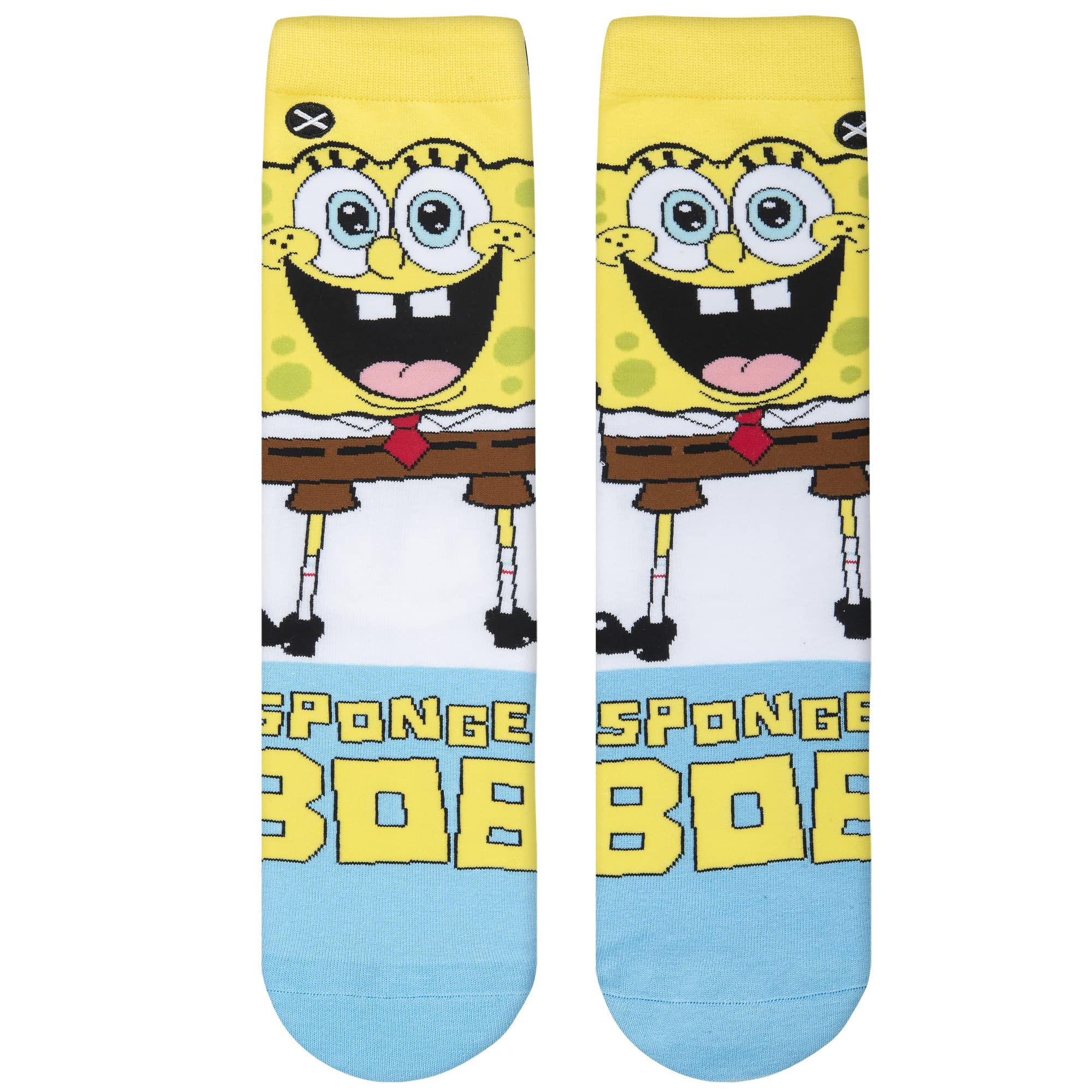 Odd Sox Nickelodeon SpongeBob Cartoon Socks for Men - Fun Novelty Crew Socks (Large) - Perfect for Cosplay, Gifts & Everyday Wear