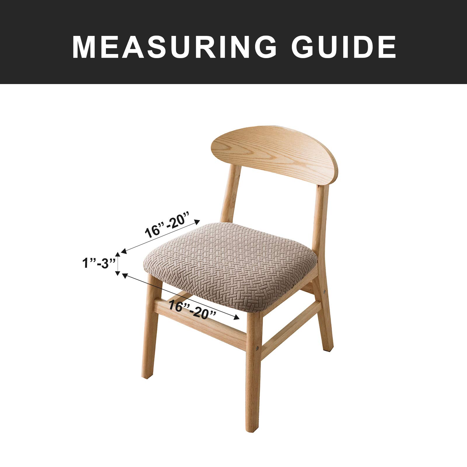 Genina Dining Chair Covers 2-Pack - Taupe for Kitchen & Home Decor