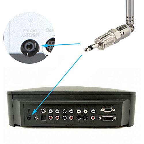 Bingfu 50cm 6-Section Telescopic FM Radio Antenna - Replacement for Bose Wave Music System, Home Stereo Receiver & Indoor AV Audio Video Receiver - Enhanced FM Signal for Home, Office & Car Use