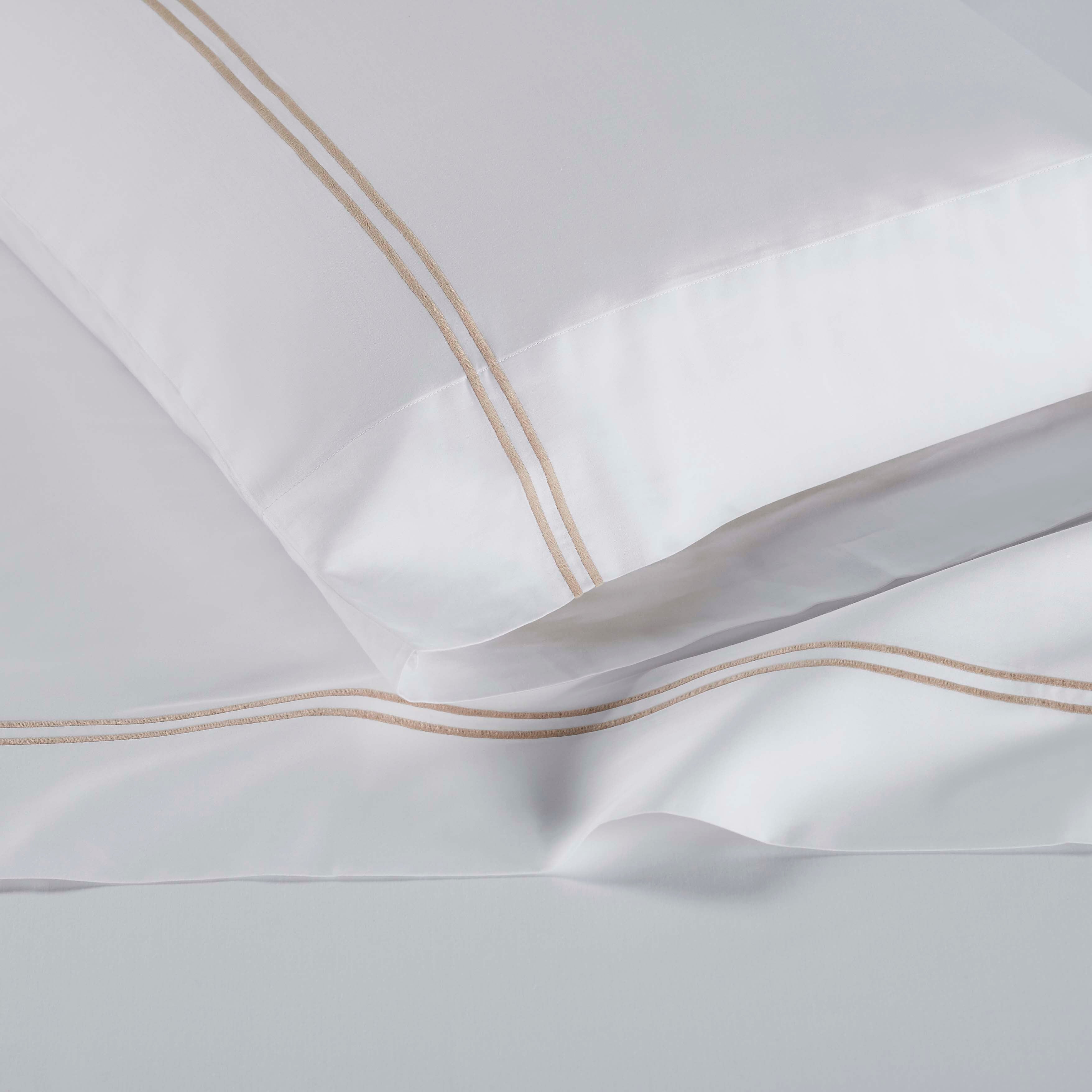 Spring Blooms Cotton 2-Line Embroidered Deep Pocket Bed Sheet Set - Queen Size 4-Piece Set with Pillowcases - Soft Breathable Bedding for Comfortable Sleep & Home Decor