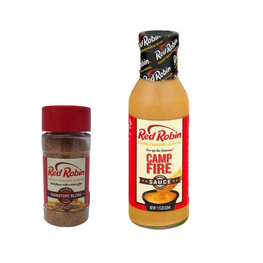 Red Robin Combo: Original Blend Signature Seasoning (4 Oz) & Camp Fire Sauce (11 Oz) - Perfect for Grilling, BBQ, and Home Cooking