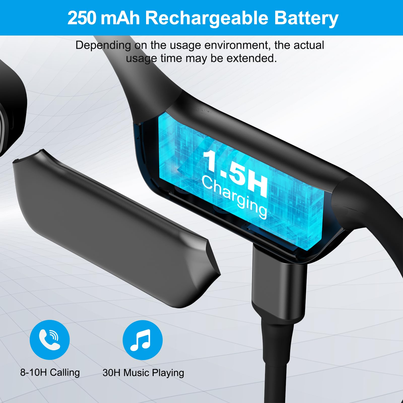 Open Ear Wireless Bluetooth Headset with Mic - Dual Connection Hands-Free Headphones for Business, PC, PS4, PS5 - Perfect for Online Teaching, Meetings & Call Centers