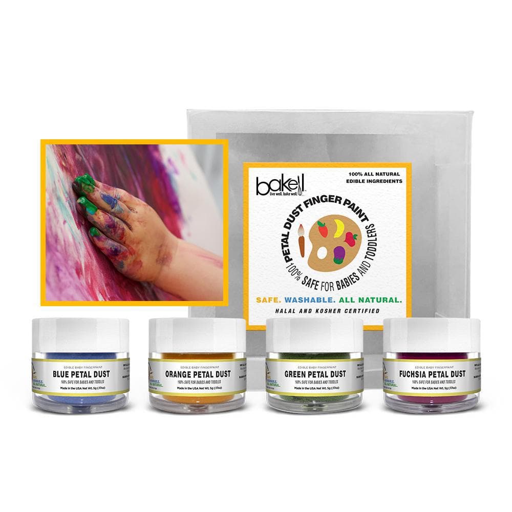 Non-Toxic Edible Baby Finger Paint Set - Safe & Washable Combo Pack B (4 PC Set) for Toddlers & Kids - Perfect for Sensory Play, Art Projects & Early Learning Activities