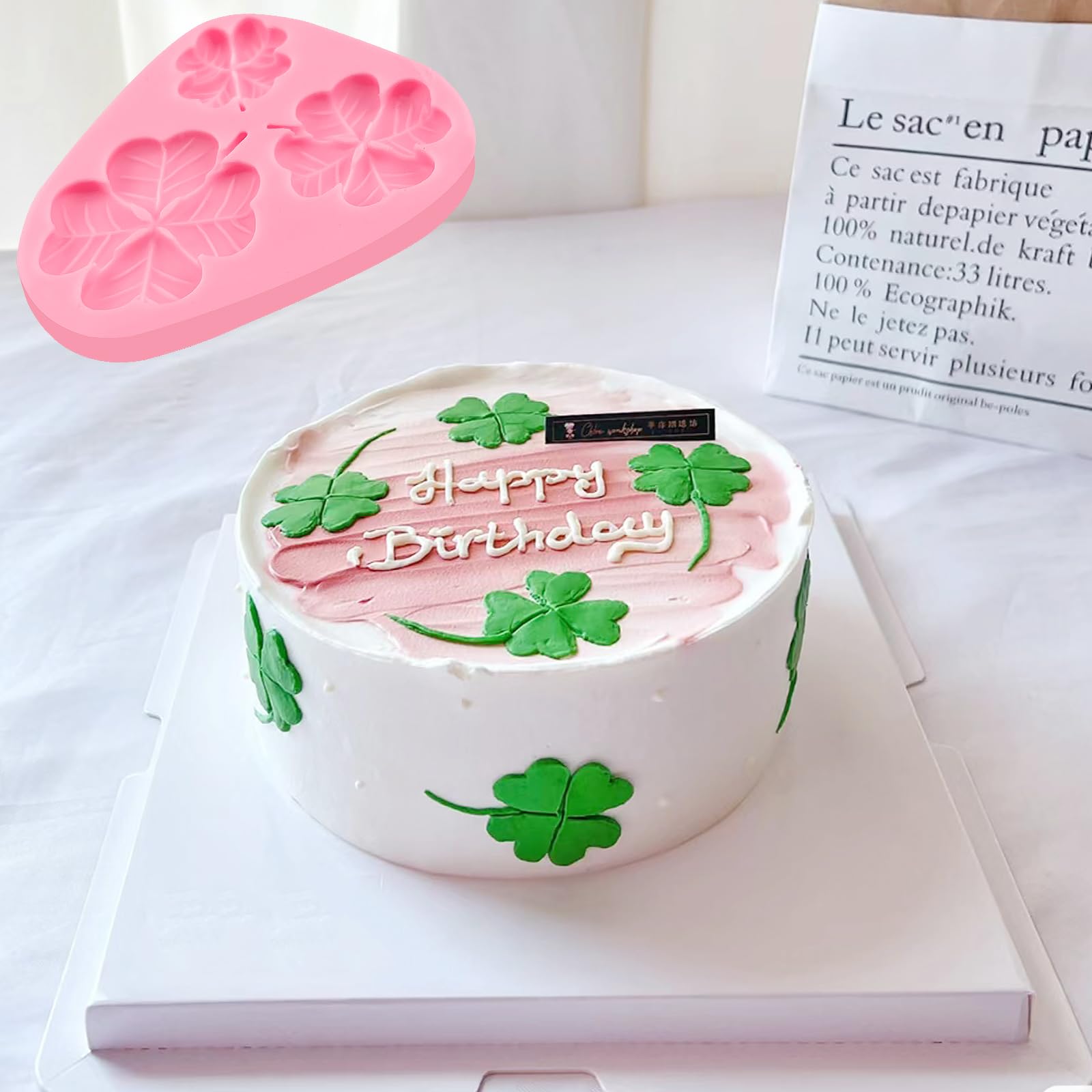 4 Leaf Clover Silicone Mold Set of 3 - Lucky Charm Fondant & Chocolate Cake Decorations for Cupcakes, Cookies, Candies, Mousse, Butter, Gum Paste, Dough, Resin & Clay Crafts - Perfect for St. Patrick's Day Baking & DIY Projects