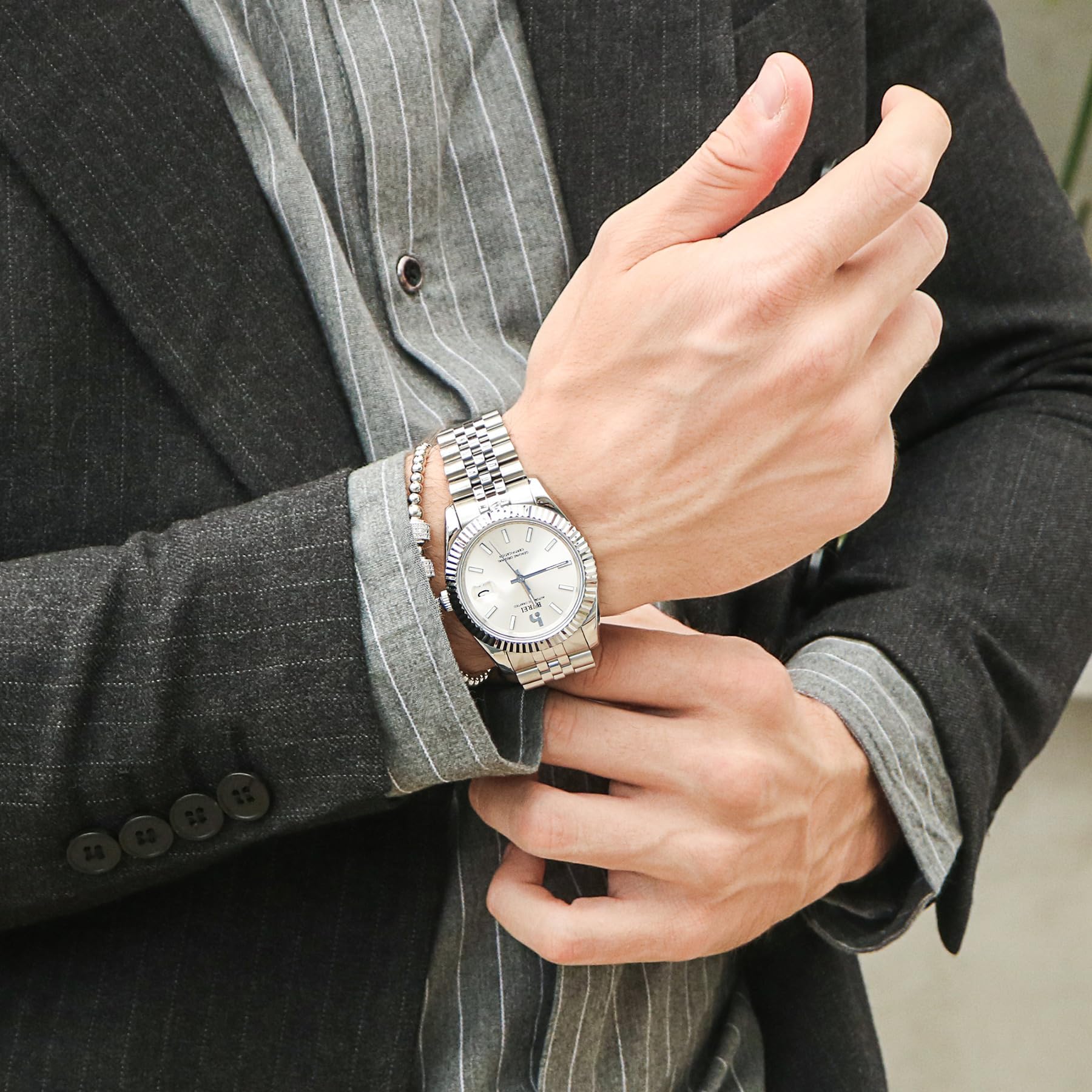 BUREI Men's Automatic Mechanical Watch - Luxury Business Stainless Steel Waterproof Self-Winding Watch for Men | Perfect for Office, Formal Events & Everyday Wear