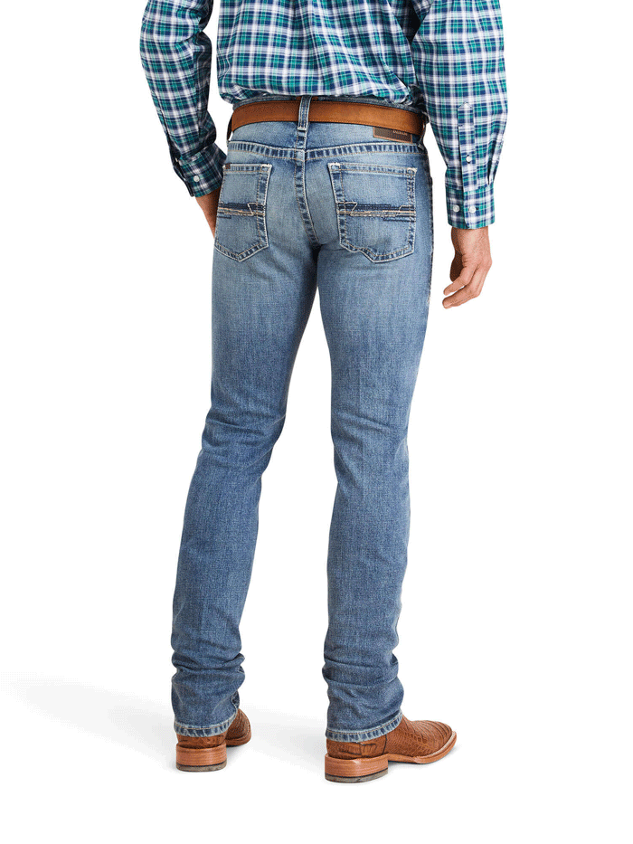 Ariat Men's M7 Slim Stowell Straight Jean in Poplar Wash - Durable Denim Pants for Work, Riding & Casual Wear