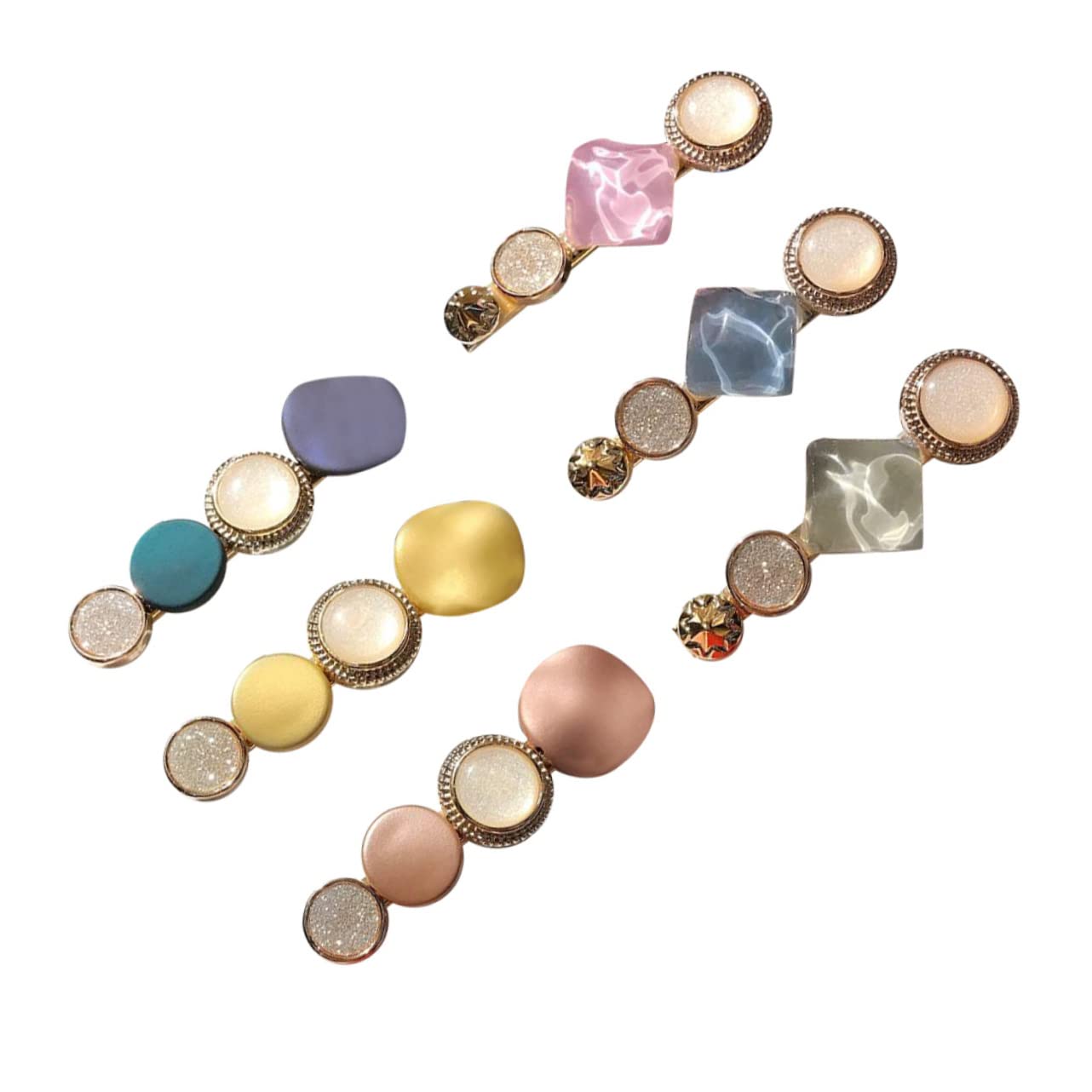 Minkissy 6pcs Women's Hair Clips Set - Metal Duck Bill Hair Claw Clips with Decorative Design, Barrettes & Hairpins for Women & Girls | Perfect for Parties, Weddings, Work & Everyday Styling