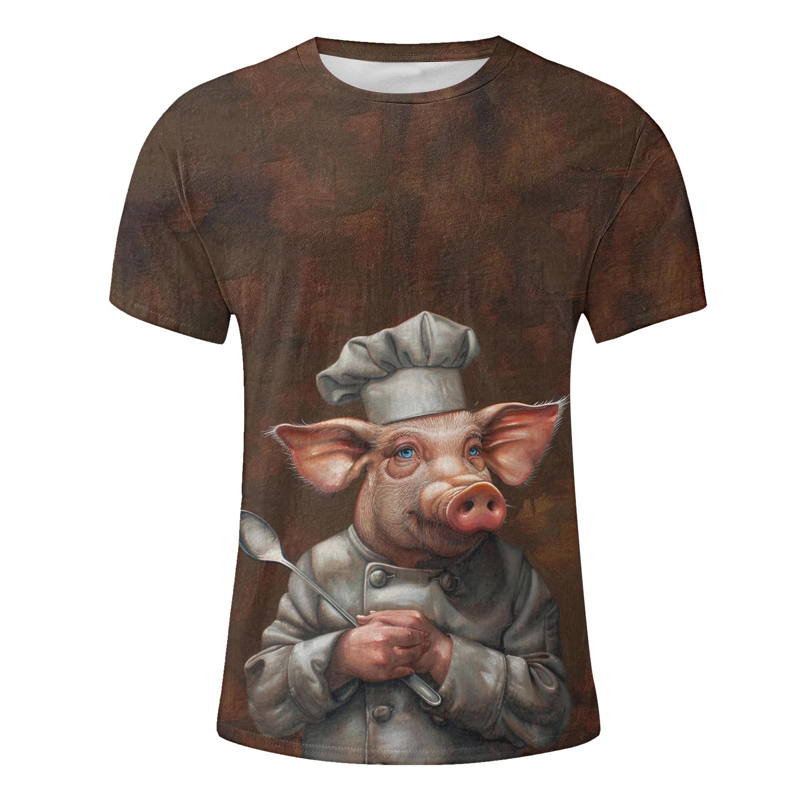 Funny Pig Graphic T-Shirt for Men - Short Sleeve Novelty Tee - Summer Casual Printed Top - Perfect for Parties, Gifts & Everyday Wear (2024)