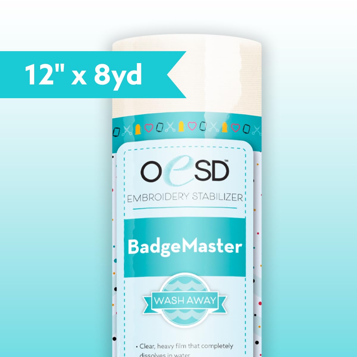Badgemaster Wash Away Water Soluble Embroidery Stabilizer 12
