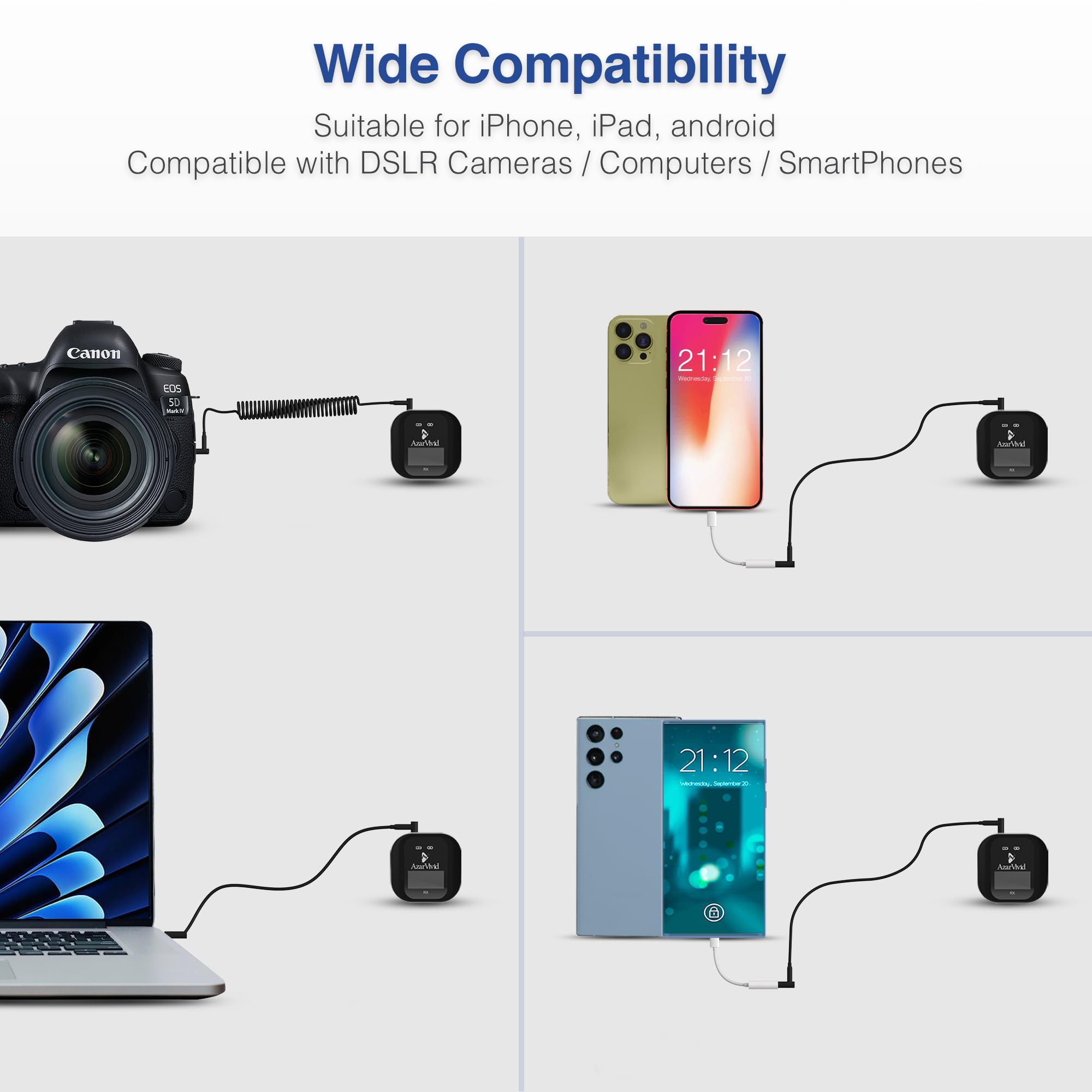 Wireless Dual Lavalier Microphone Set for Vlogging, Streaming, Podcasting - Compatible with iPhone, Android, DSLR & Laptop - Perfect for YouTube Creators, TikTok Videos & Online Teaching