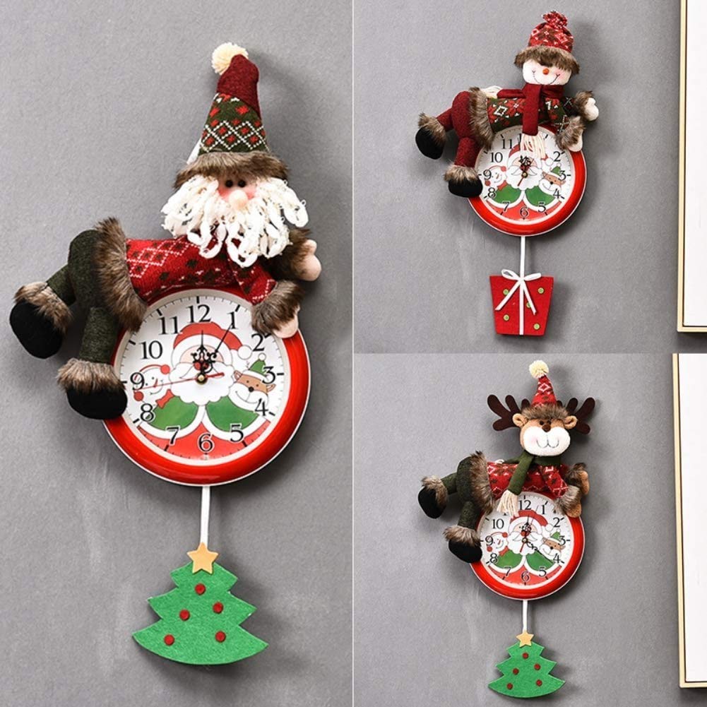 Santa Claus Christmas Wall Clock - Holiday Decor for Kids, Living Room & Home - Perfect for Festive Gifts & Seasonal Home Decoration