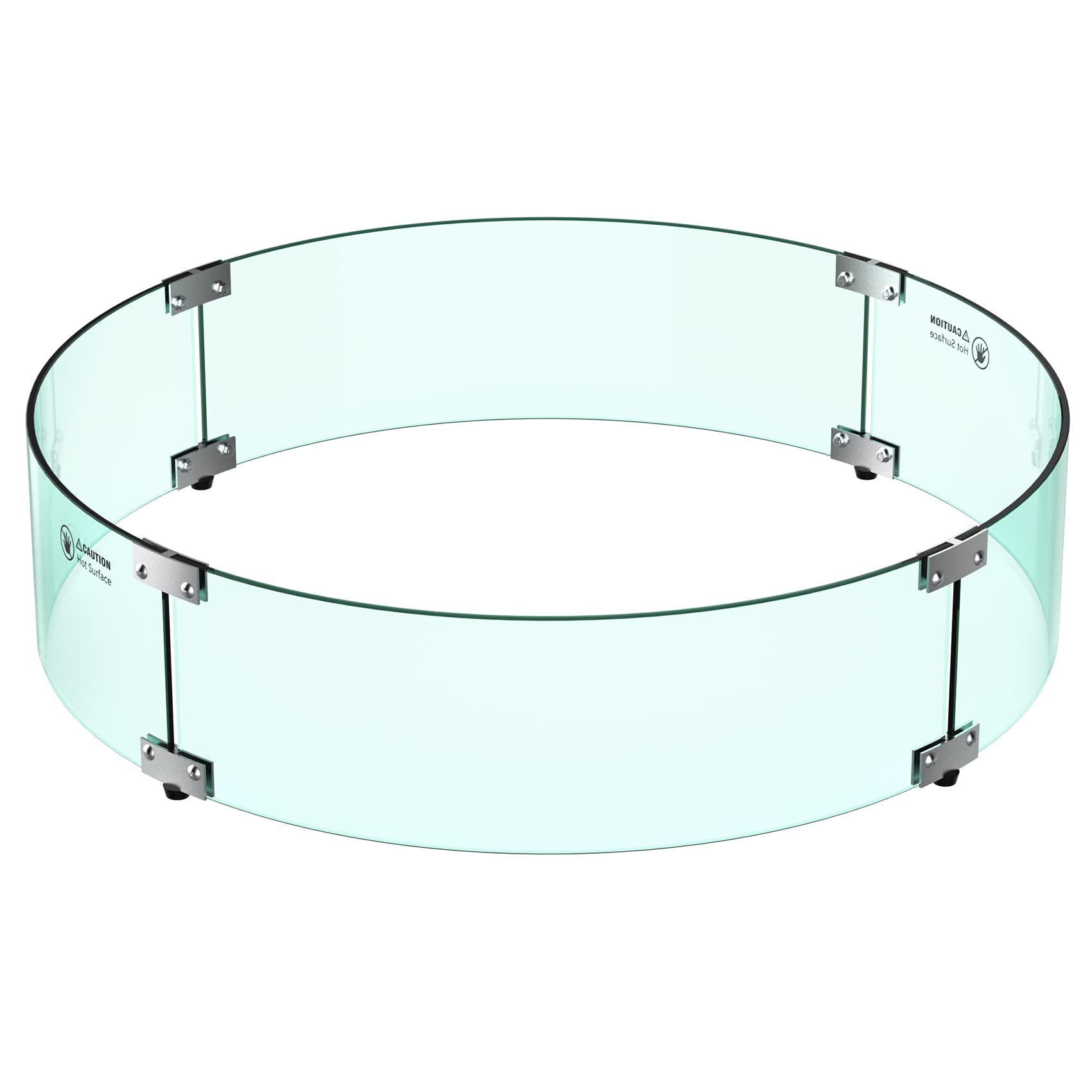 Skyflame 29-Inch Round Fire Pit Wind Guard - Premium Tempered Glass Panel with Reinforced Aluminum Brackets for 24-Inch Fire Pits - Durable, Clear & Heat-Resistant for Outdoor Patio, Backyard & Camping Use