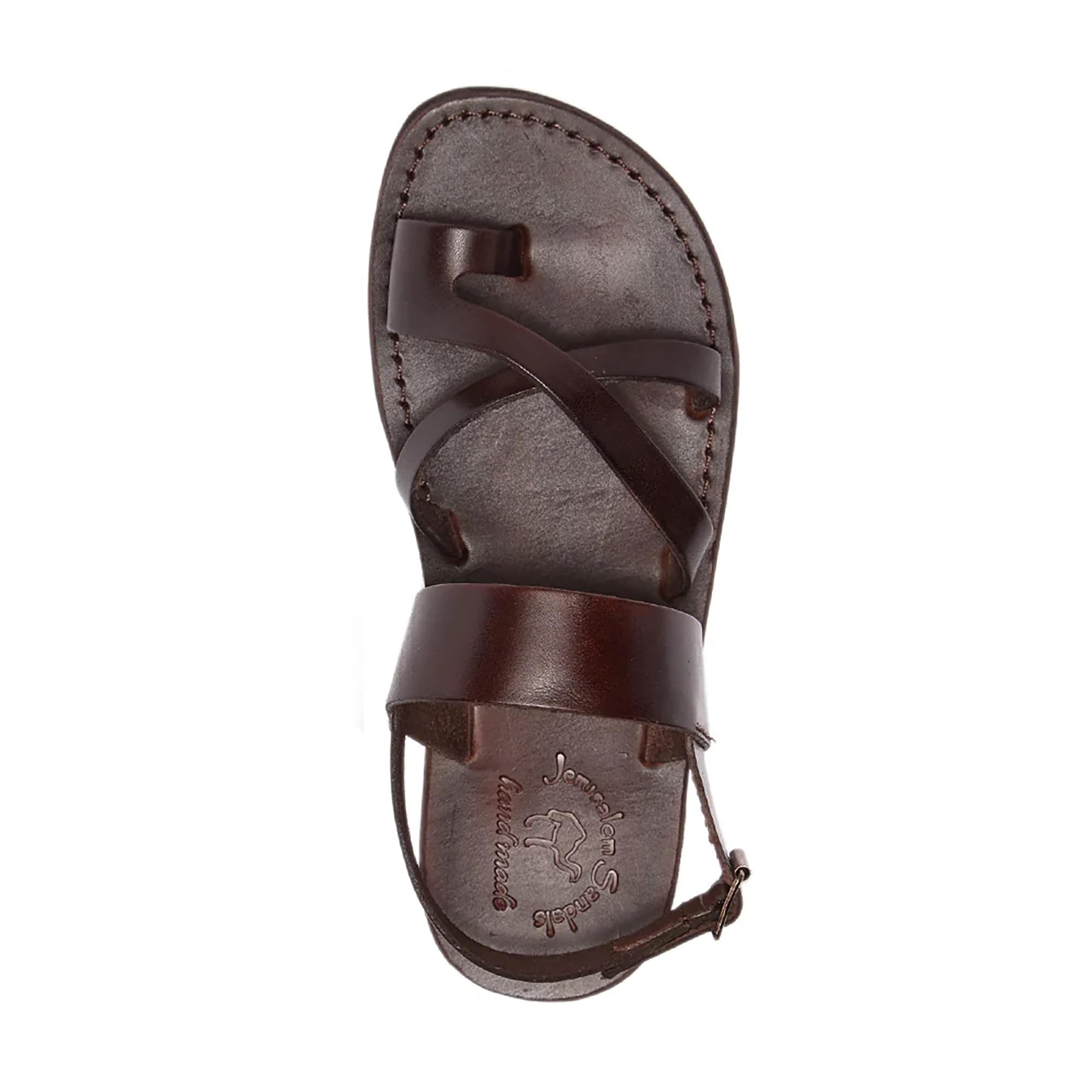 Amos Men's Leather Ankle Strap Flat Sandals - Comfortable Casual Summer Shoes for Beach, Walking & Outdoor Activities