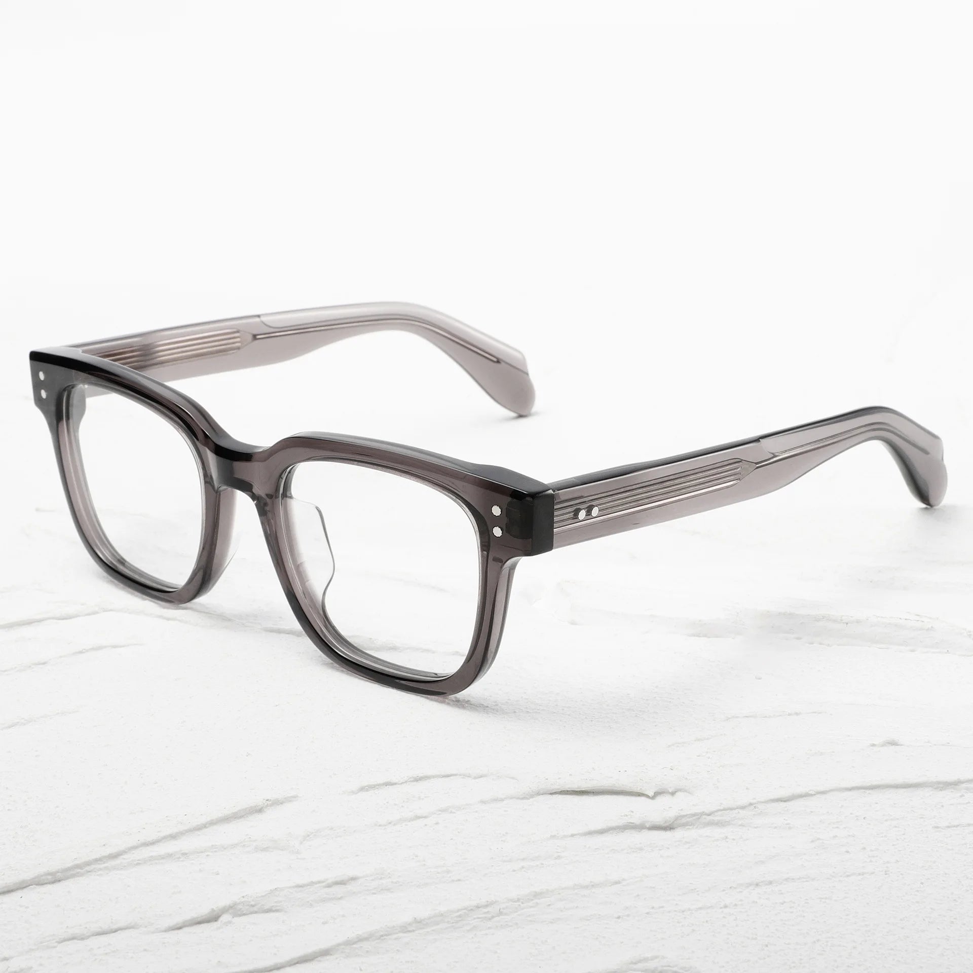 Stylish Unisex Black Acetate Square Full Rim Eyeglasses Frame 21377 for Men & Women - Perfect for Work, Reading, and Fashion Accessories