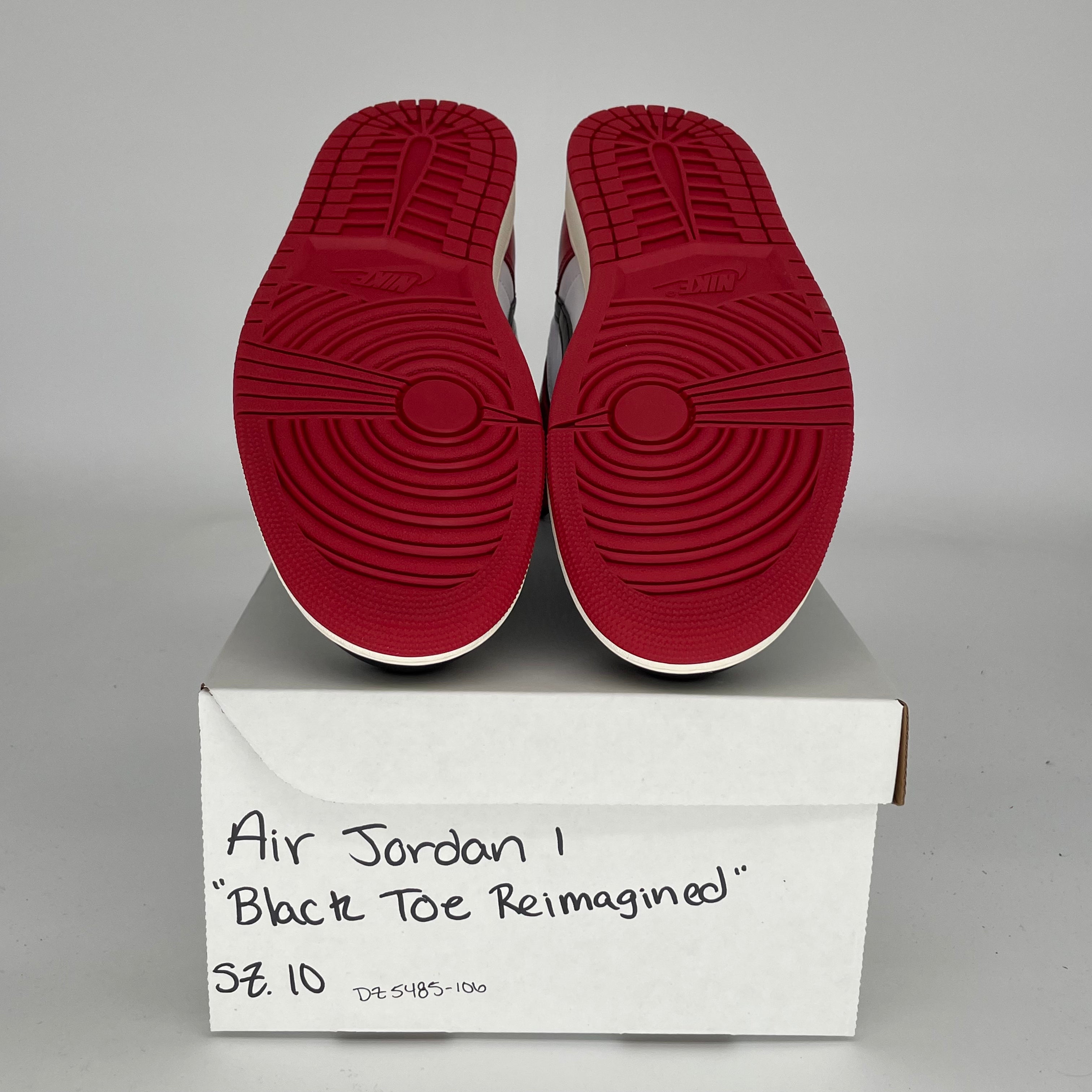 Air Jordan 1 Black Toe Reimagined - Men's Size 10 Sneakers (DZ5485-106) | Retro Basketball Shoes for Streetwear & Casual Outfits