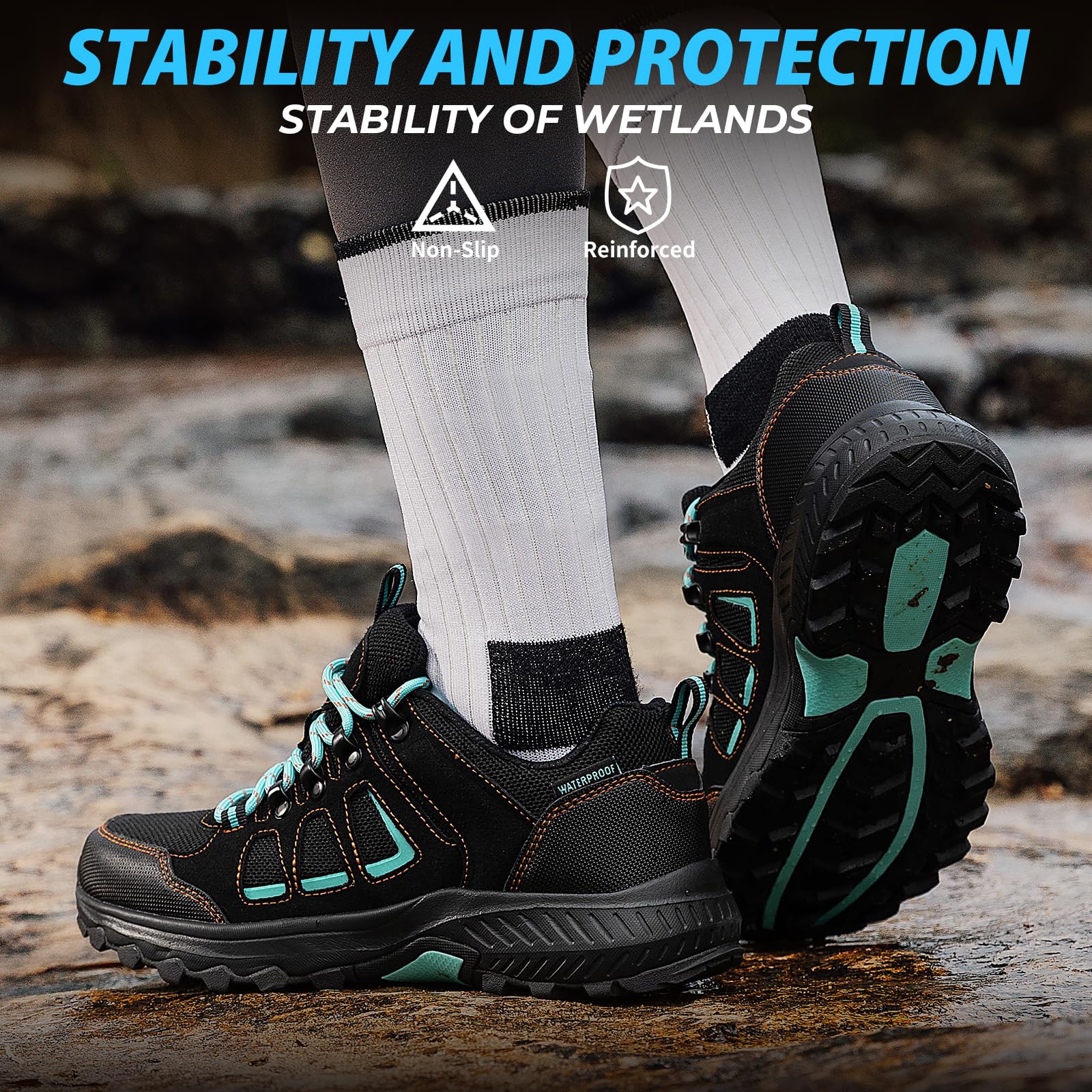 **Women's Waterproof Hiking Shoes - Lightweight Non-Slip Trekking Sneakers for Outdoor Walking & Trail Adventures**    *(Perfect for Hiking, Camping, Backpacking & Everyday Comfortable Wear)*