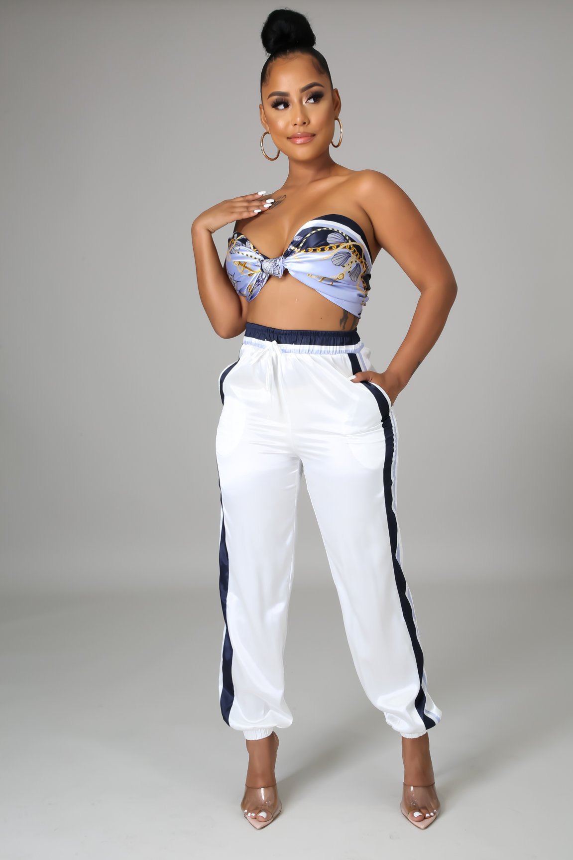 Royal Tropics Women's Pant Set - Soft Lavender & Blue Lounge Wear for Comfortable Relaxation at Home or Vacation