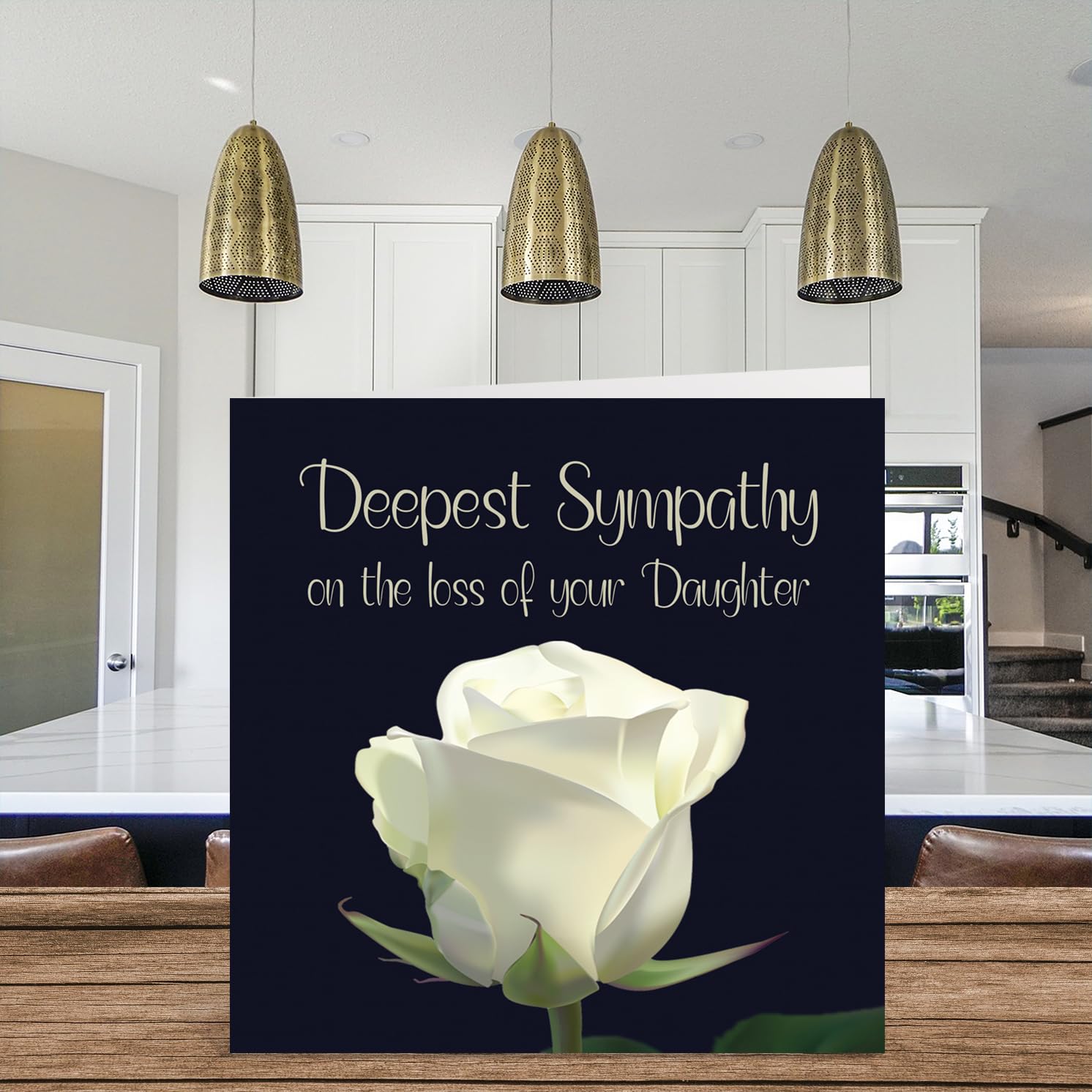 Floral Rose Sympathy Cards for Loss of Daughter - Deepest Condolences Thinking of You Greeting Cards (145mm x 145mm) - Perfect for Expressing Grief & Support During Bereavement | Funeral, Memorial Service & Comforting Loved Ones