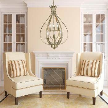 Araba 6-Light Chandelier Modern Ceiling Light Fixture with Multiple Finish Options - Perfect for Dining Room, Living Room, or Bedroom Lighting