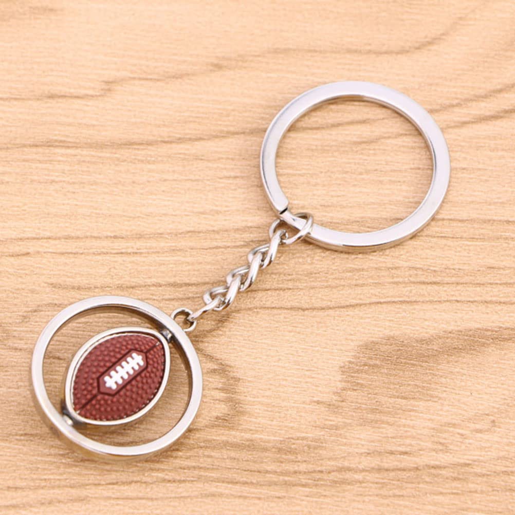 3pcs Rugby Ball Keychain - Soccer & Basketball Sports Keychains for Boys, Men, Fathers - Metal Backpack Keyring Pendant Gift for Sports Fans - Perfect for Gifts, Party Favors, Team Events & Fan Accessories