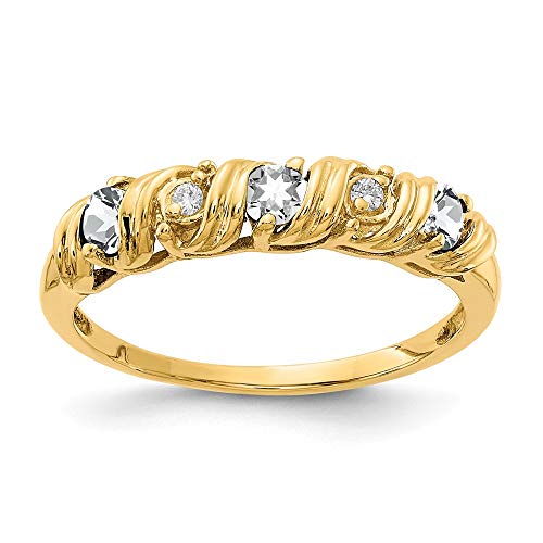 14K Yellow Gold Cubic Zirconia Engagement Ring - 2.75mm CZ VS Diamond Simulant for Women, Wedding, Proposal, Anniversary Gift