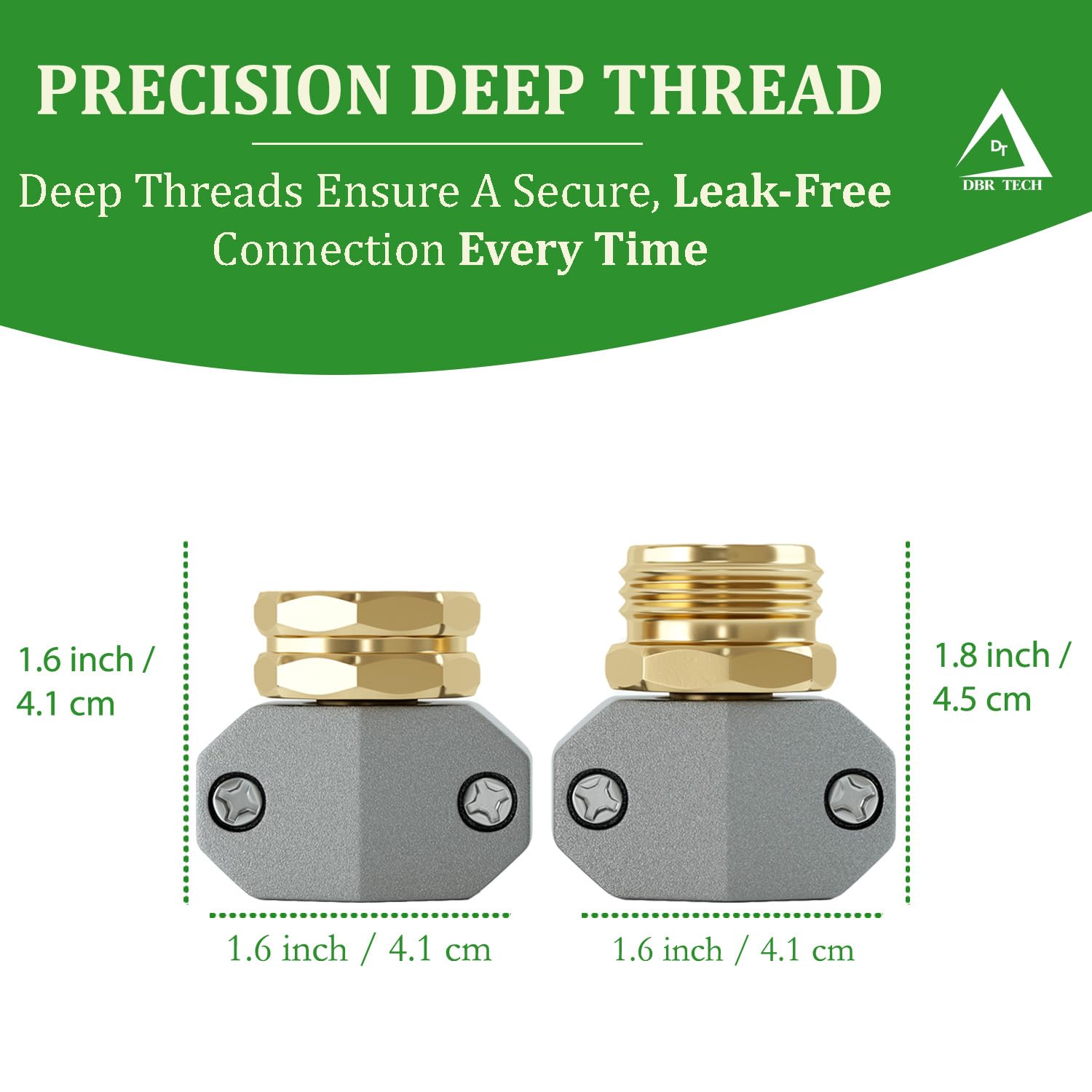 Heavy Duty Garden Hose Repair Kit - 3/4 & 5/8 Inch Hose Mender with Rust-Proof Finish - Leak-Proof Male & Female Connectors for Water Hose Fixing - Perfect for Lawn Irrigation, Car Washing & Outdoor Watering (1 Set)
