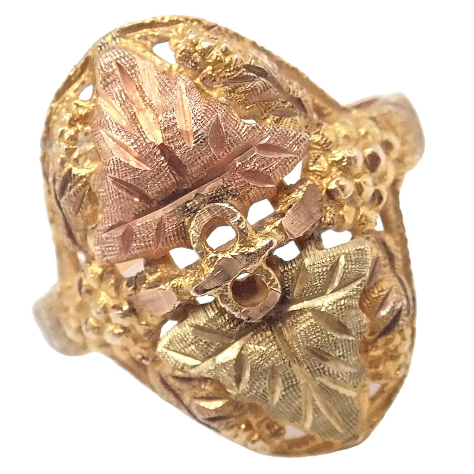 Vintage 10k Multi-Color Black Hills Gold Ring Size 5.5 - Elegant Estate Jewelry for Women, Perfect for Weddings, Anniversaries & Special Occasions