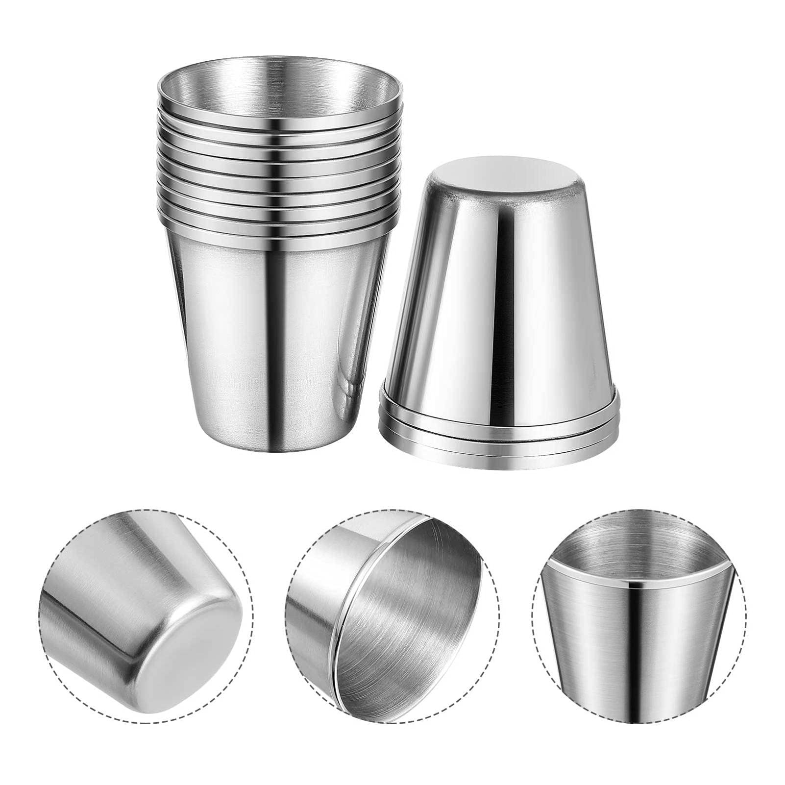 NUOBESTY 12-Pack Stainless Steel Espresso Shot Cups 30ml (1oz) - Unbreakable Metal Drinking Glasses for Coffee, Tea, Bourbon - Perfect for Camping, Travel & Outdoor Use
