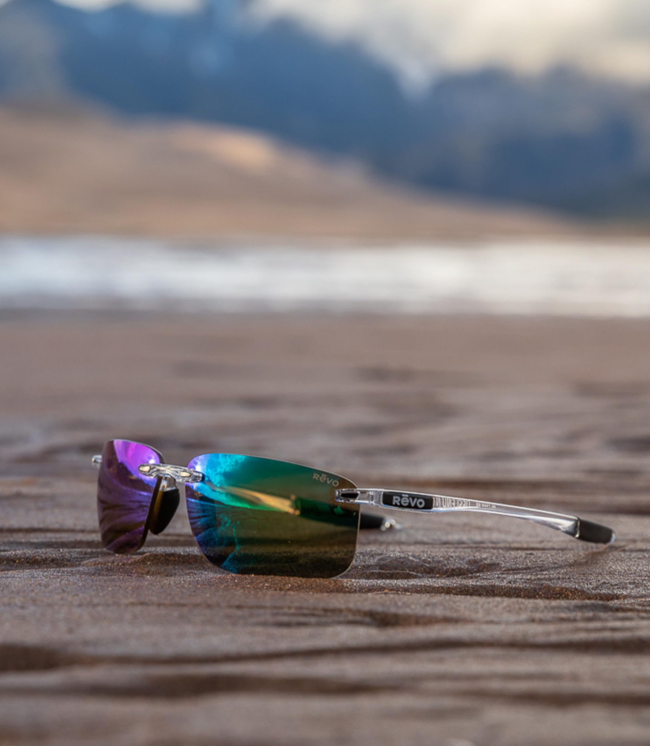 Revo Descend N Polarized Sunglasses - Rimless Rectangular Frame UV Protection for Men & Women | Perfect for Driving, Running, Outdoor Sports & Beach Activities