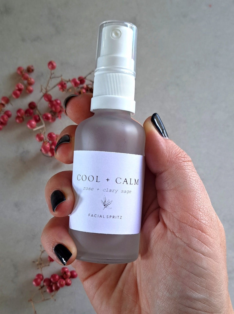Forage Botanicals Cool & Calm Facial Mist Spray - Hydrating & Soothing Rosewater Toner for Dry & Sensitive Skin - Perfect for Travel, Gym & Post-Workout Refreshment
