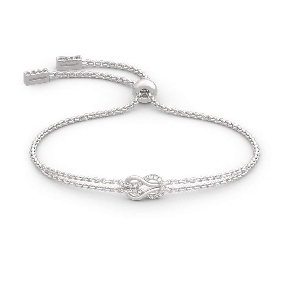 Jeulia Infinity Love Sterling Silver Bracelet - Handmade Adjustable Bracelet for Women, Mothers, Brides & Girls - Elegant Gift Box Included - Perfect for Anniversaries, Valentine's Day & Special Occasions