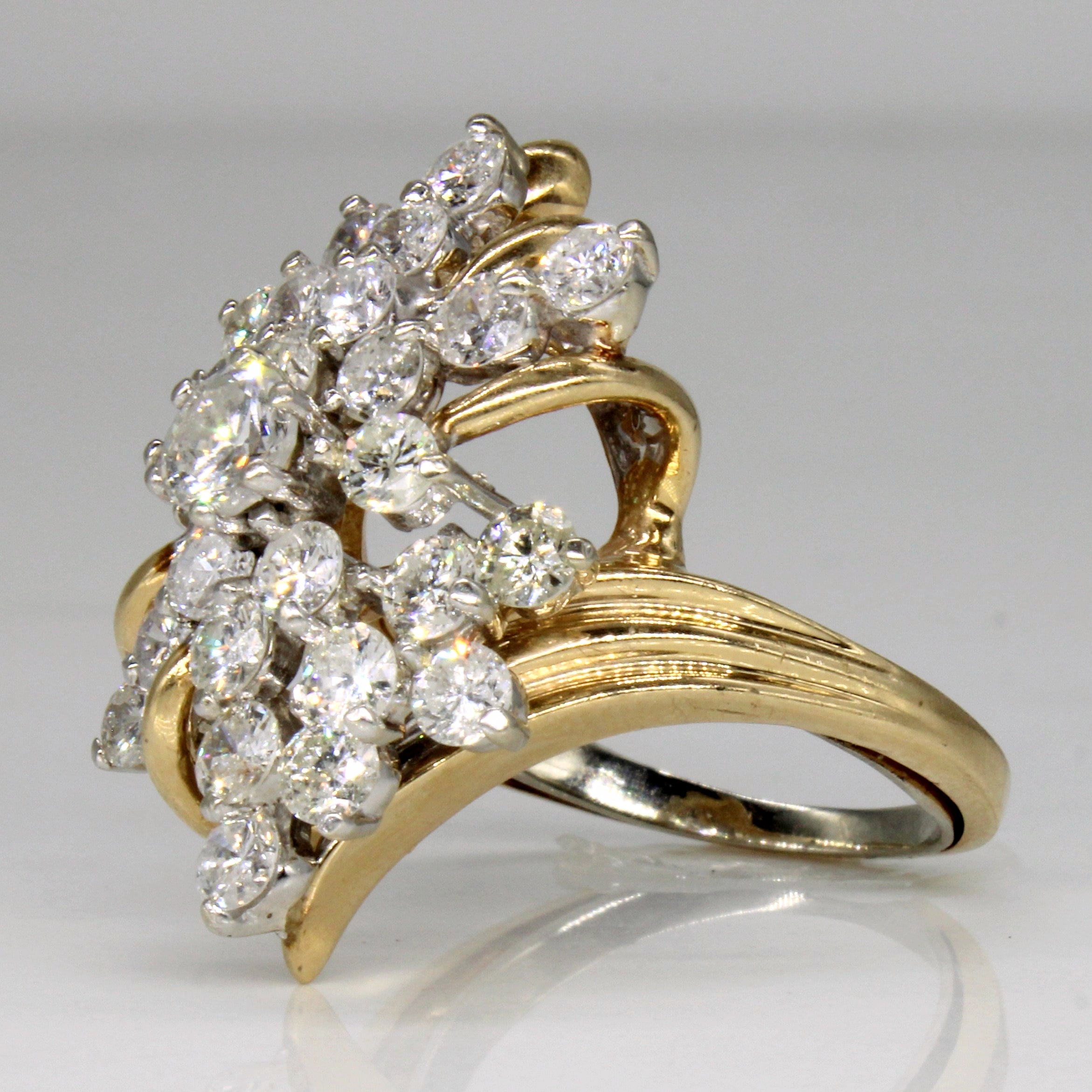 2.84ctw Diamond Cocktail Ring for Women - Size 7.75 | Elegant Statement Jewelry for Parties, Weddings & Special Occasions