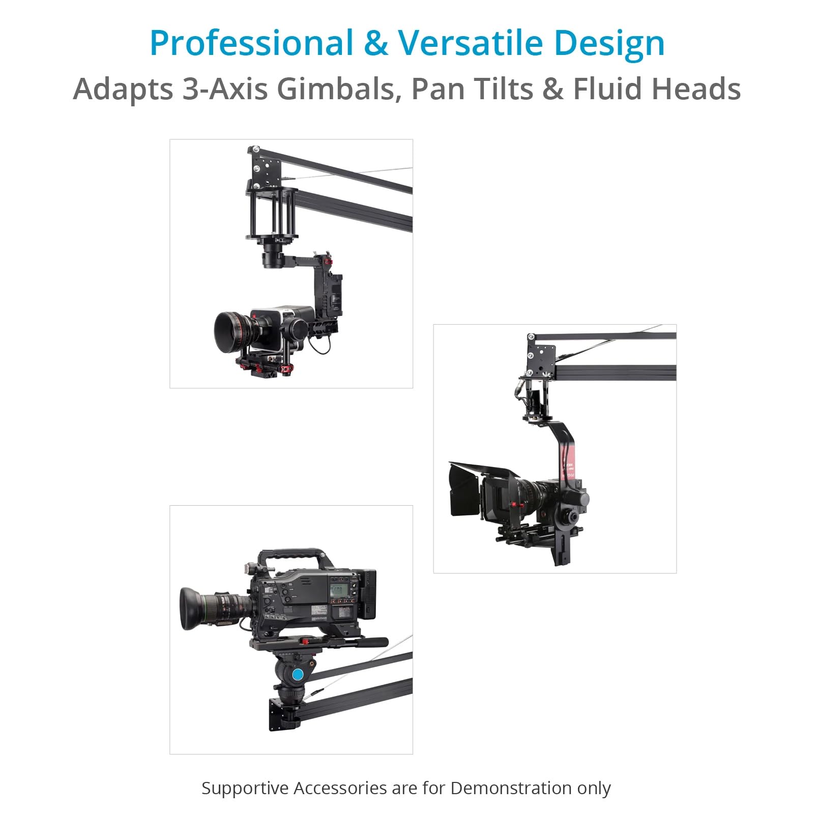 PROAIM 14ft Camera Crane Jib with Stand - Compatible with Gimbals, Pan-Tilt & Fluid Heads for DSLR Video Cameras (Up to 8kg/17.6lb) - Perfect for Film Production, Wedding Videography & YouTube Content Creation (Model P-14-JS)