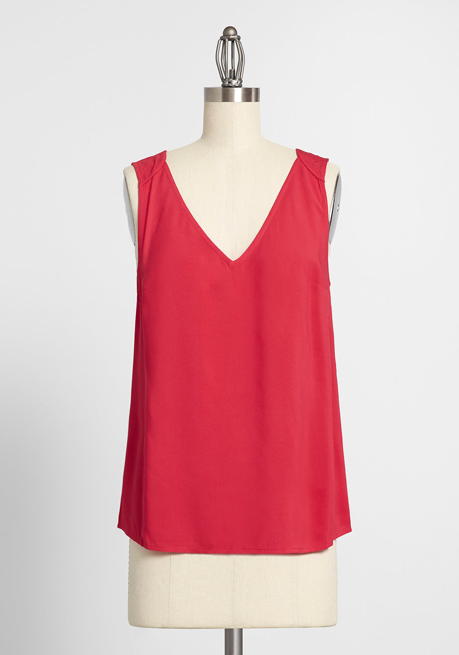 Double The Fun V Neck Tank Top for Women - Soft Stretchy Casual Sleeveless Shirt - Perfect for Summer, Gym, and Everyday Wear