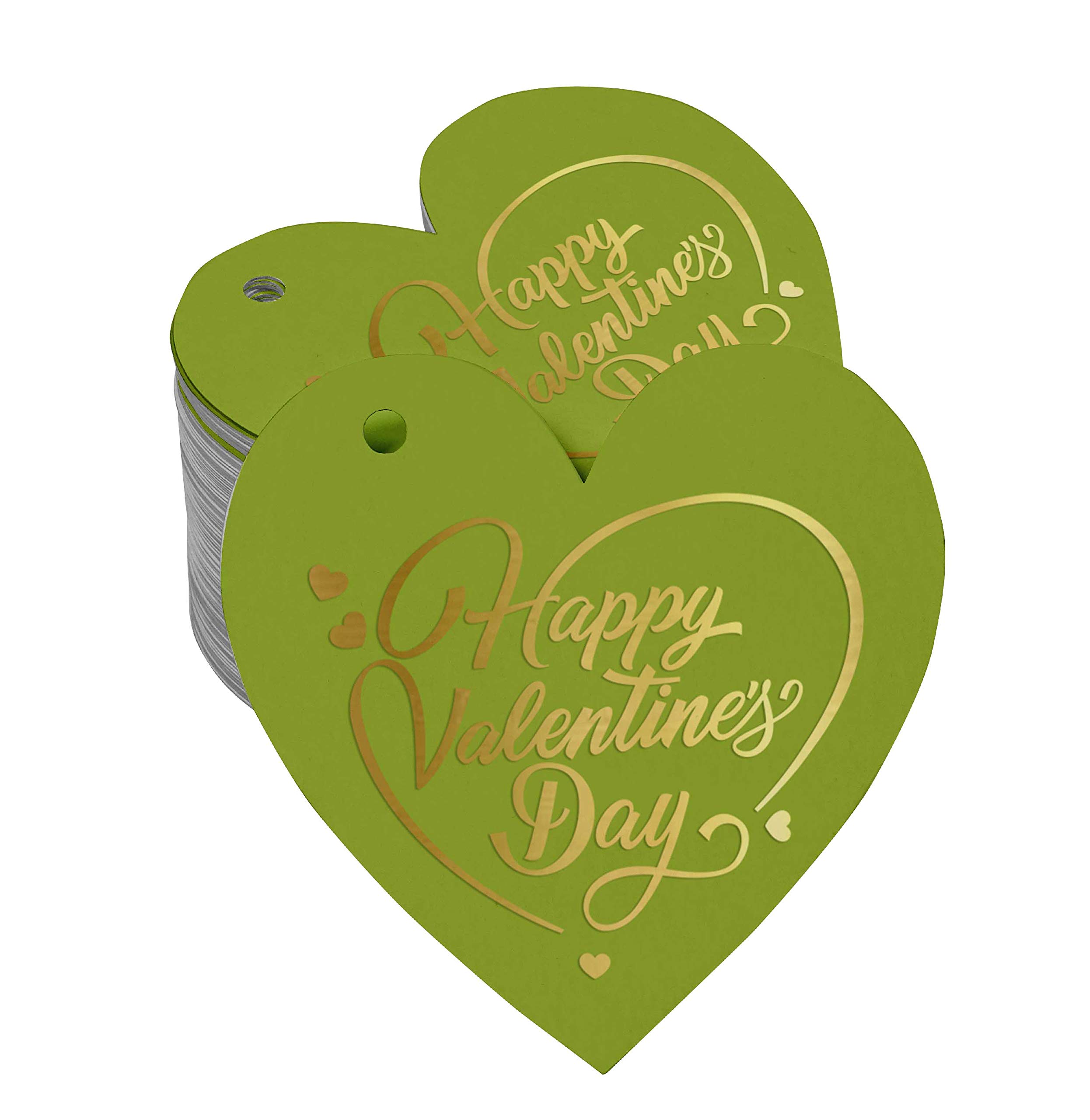 50Pcs Real Gold Foil Valentine's Day Gift Tags - Elegant Heart-Shaped Hang Tags for Valentine Gifts, Party Favors & Romantic Decorations