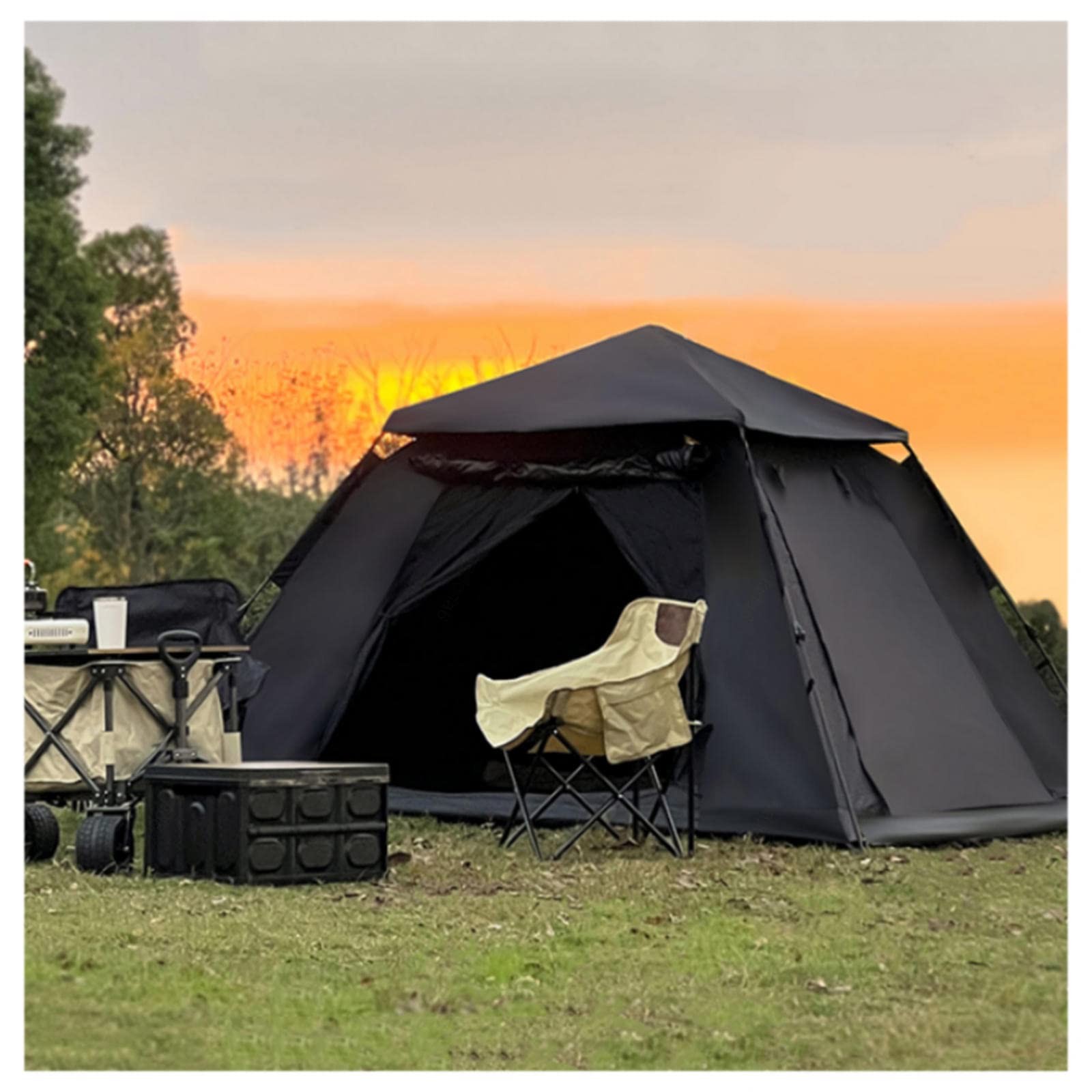 5000mm Waterproof Pop Up Tents for Adults - UV Sun Protection & Stable Design for 4 Person Camping, Hiking & Outdoor Adventures