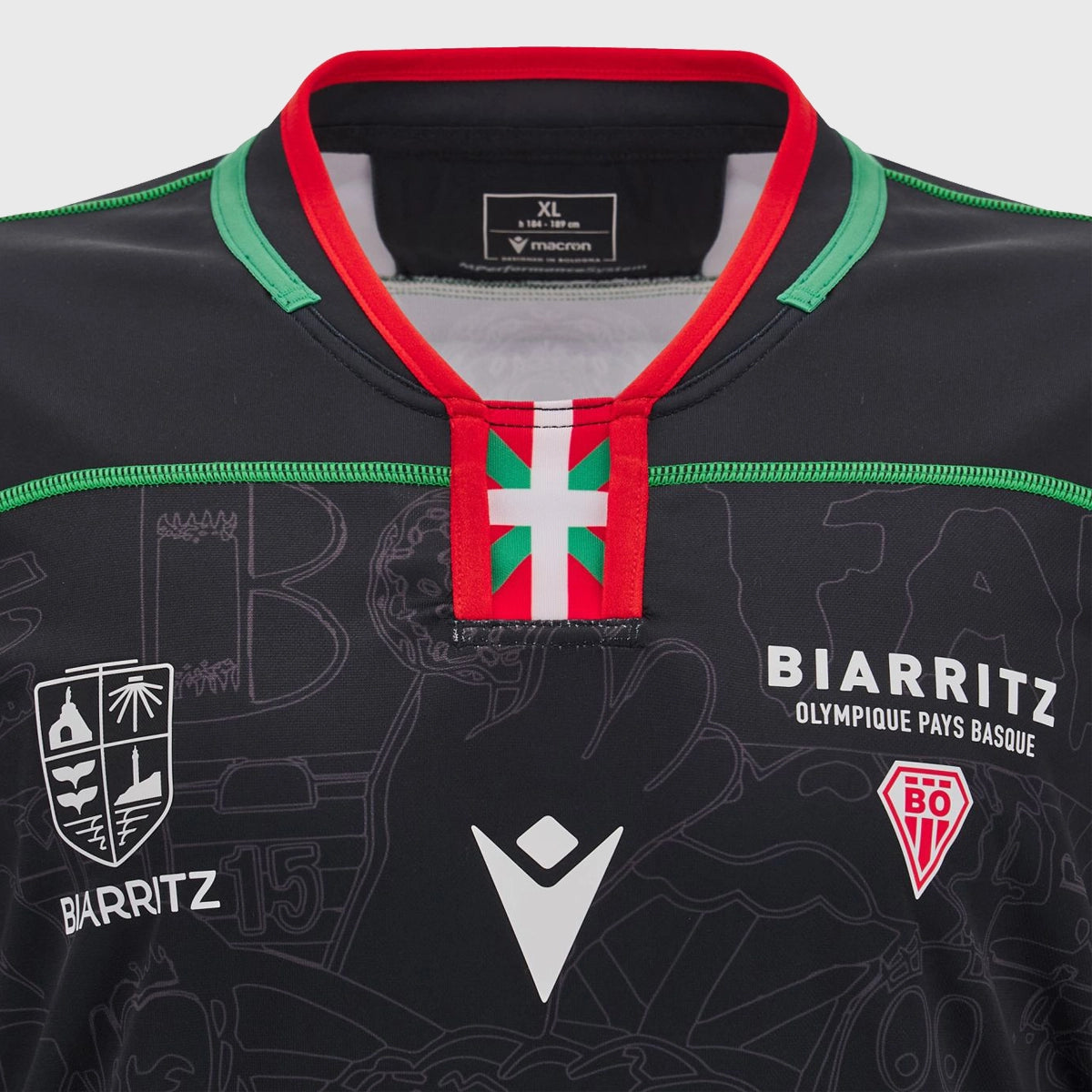 2024/25 Macron Biarritz Away Replica Rugby Shirt - Authentic Jersey for Rugby Fans & Sports Enthusiasts | Perfect for Match Days, Training & Casual Wear