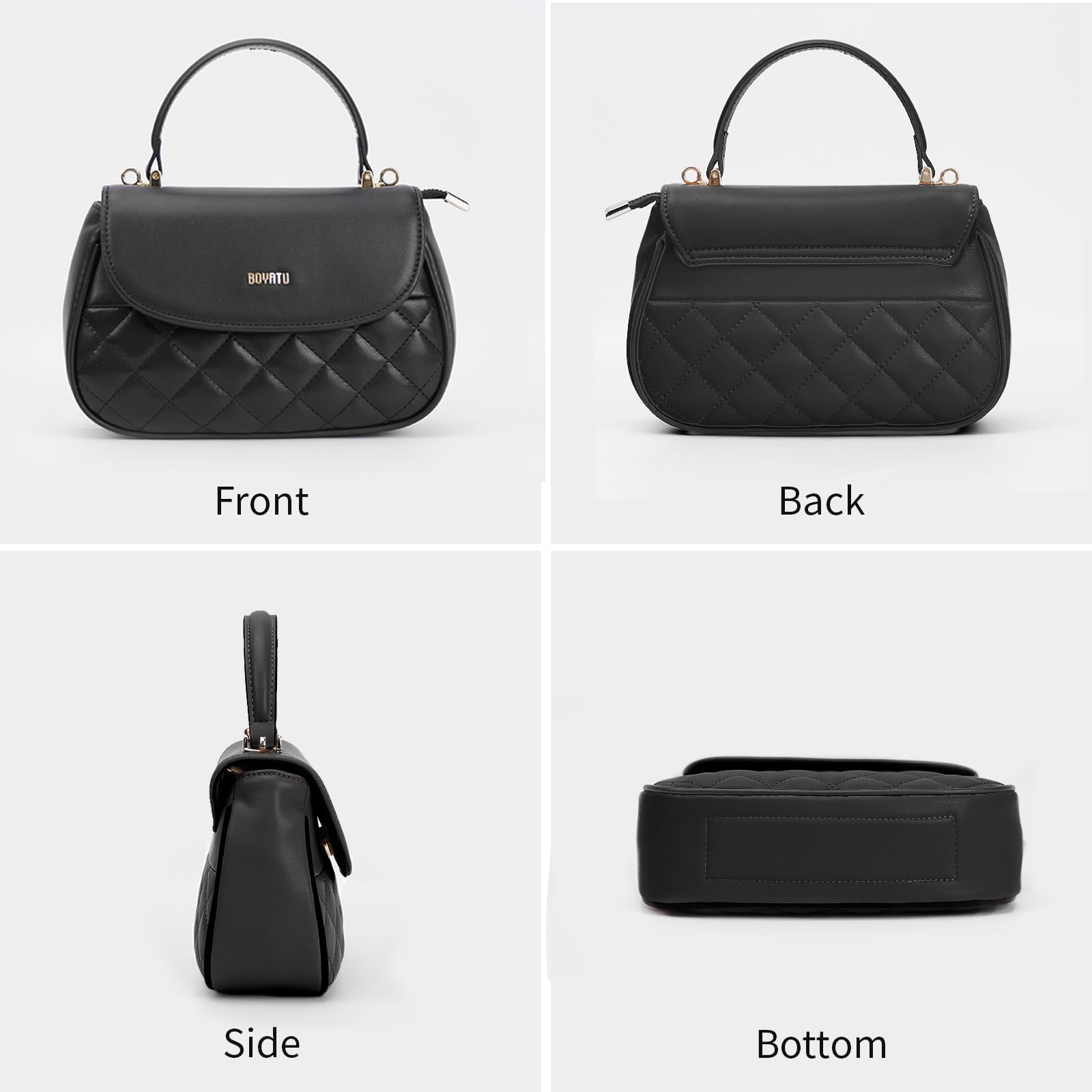 Genuine Leather Satchel Purse for Women - Quilted Shoulder Bag with Top Handle, Small Crossbody Purse for Dating, Travel & Everyday Use | Durable & Stylish Women's Handbag